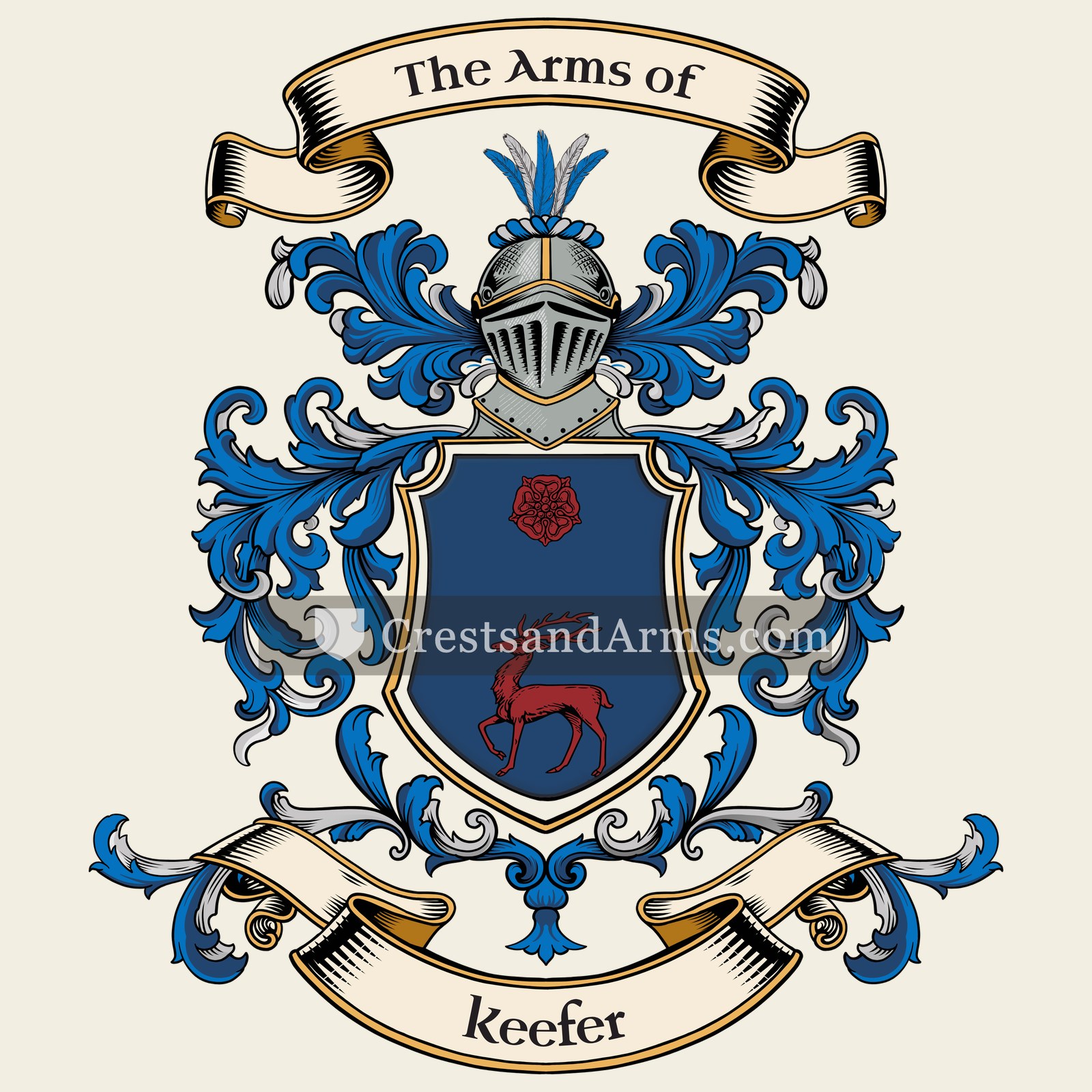 The Keefer coat of arms, drawn from the recorded blazon