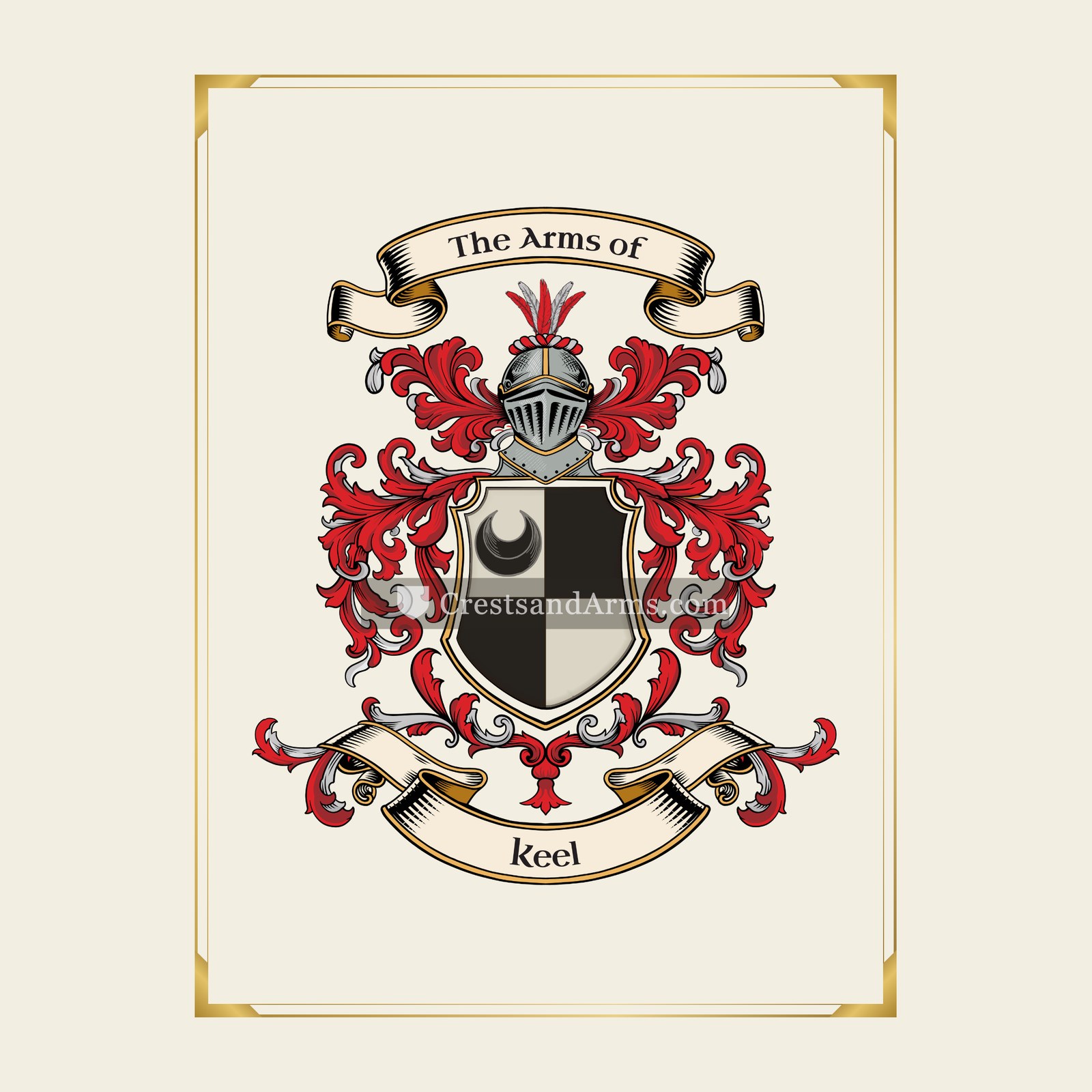With gold border