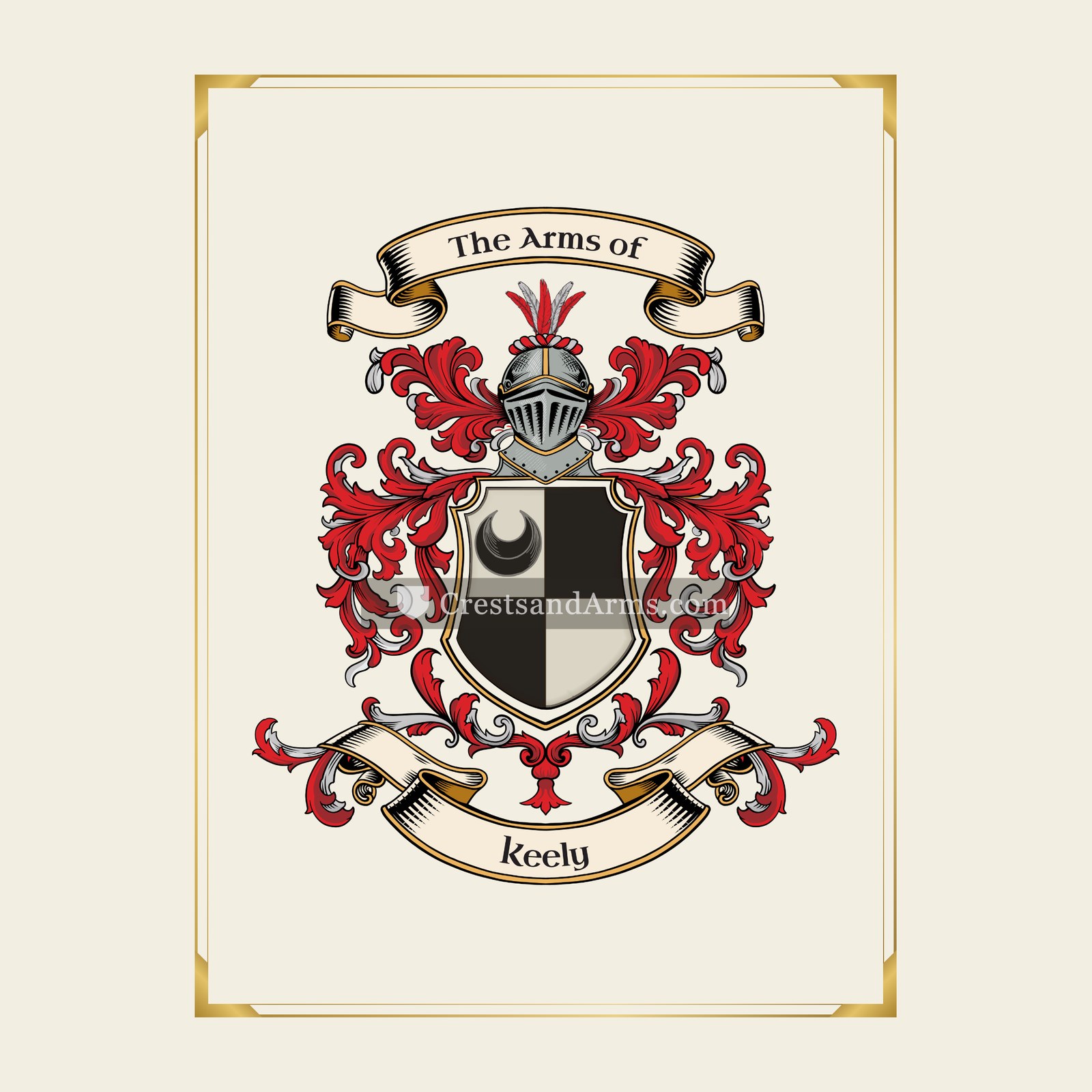 With gold border