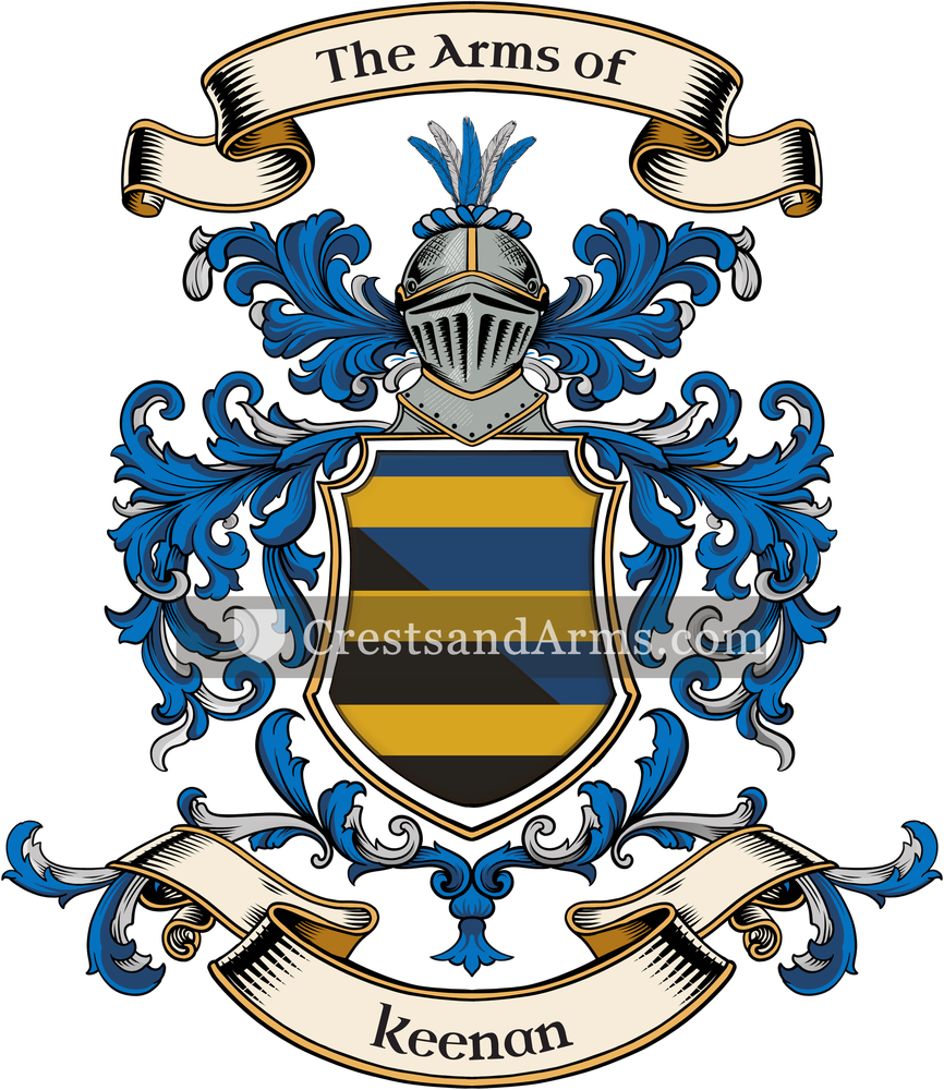 The Keenan coat of arms, drawn from the recorded blazon
