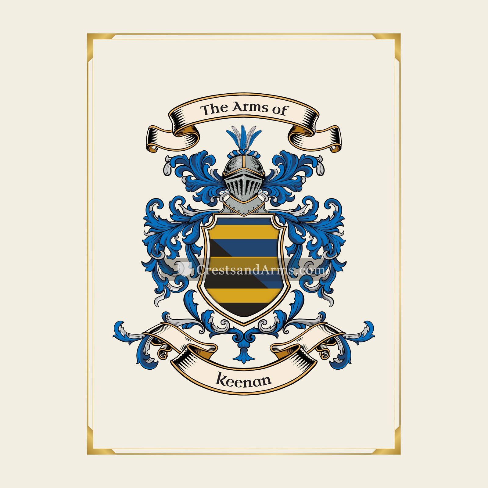 With gold border