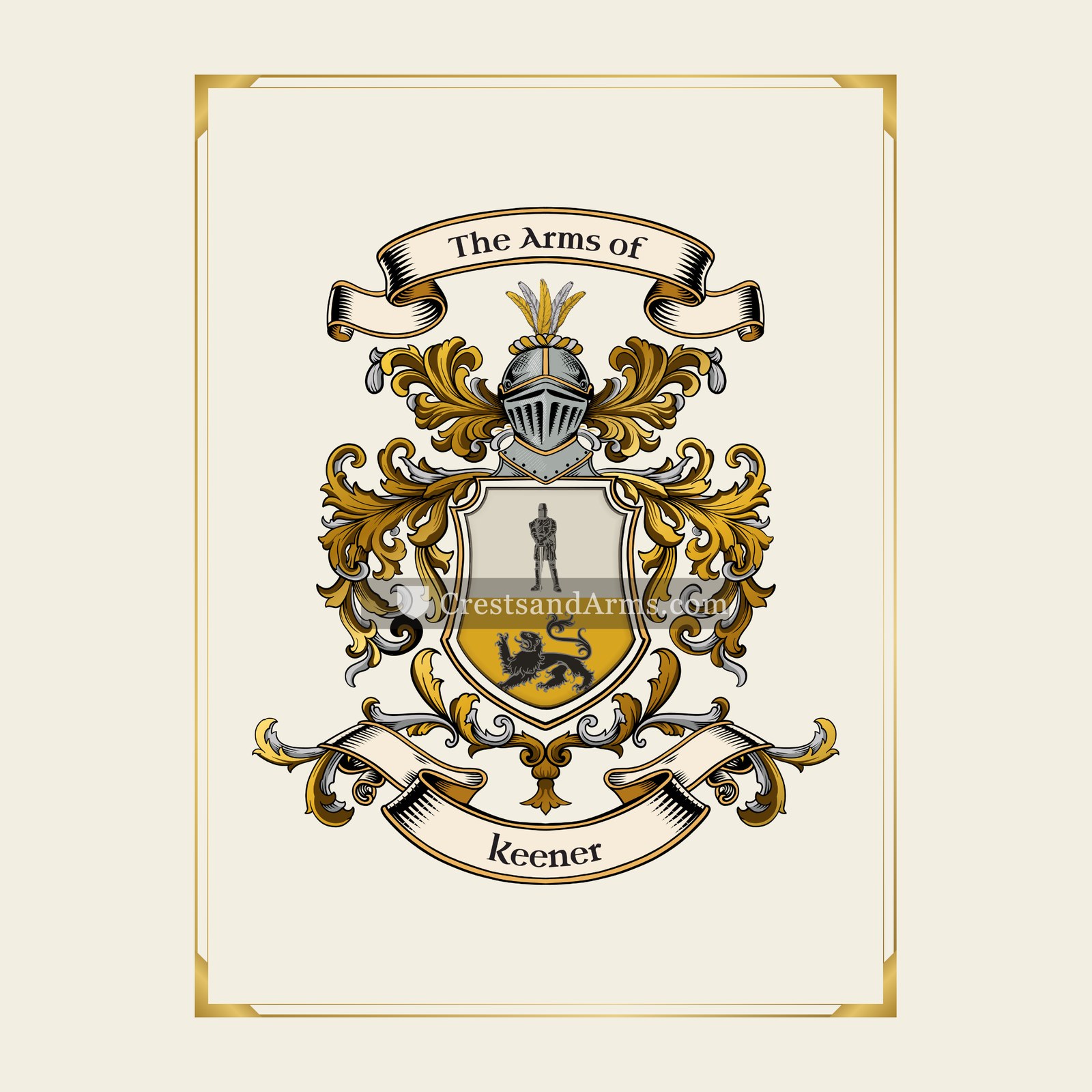 With gold border