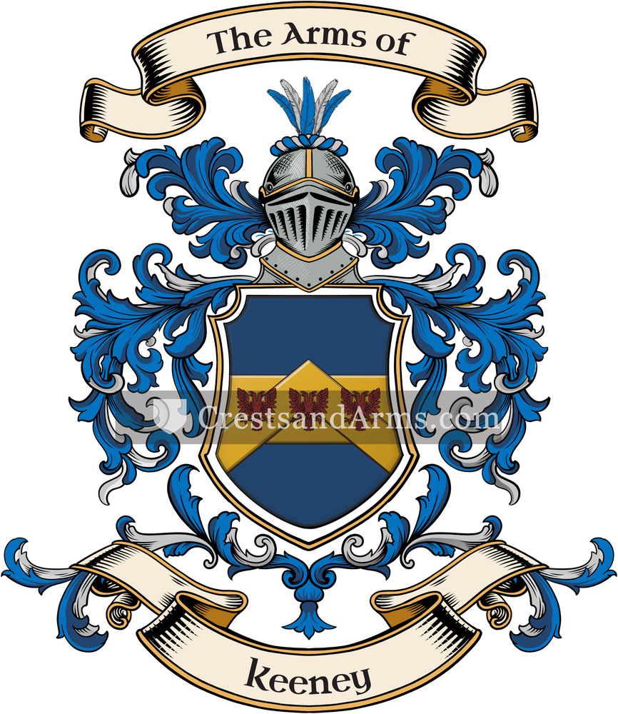 The Keeney coat of arms, drawn from the recorded blazon