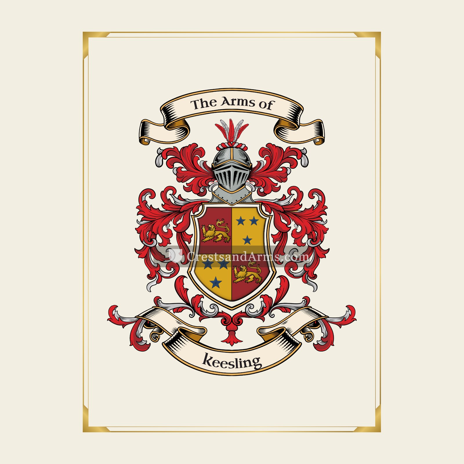 With gold border