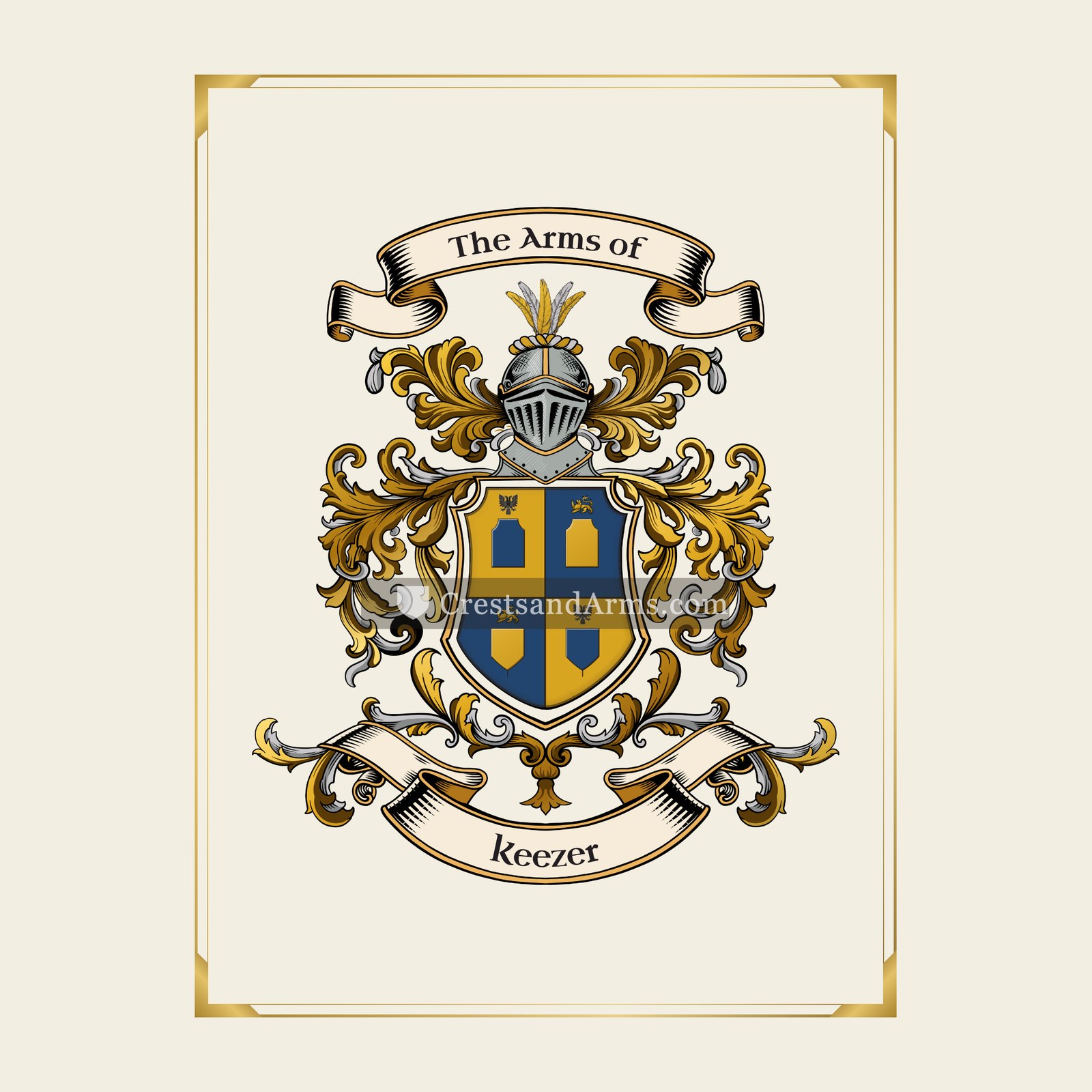With gold border