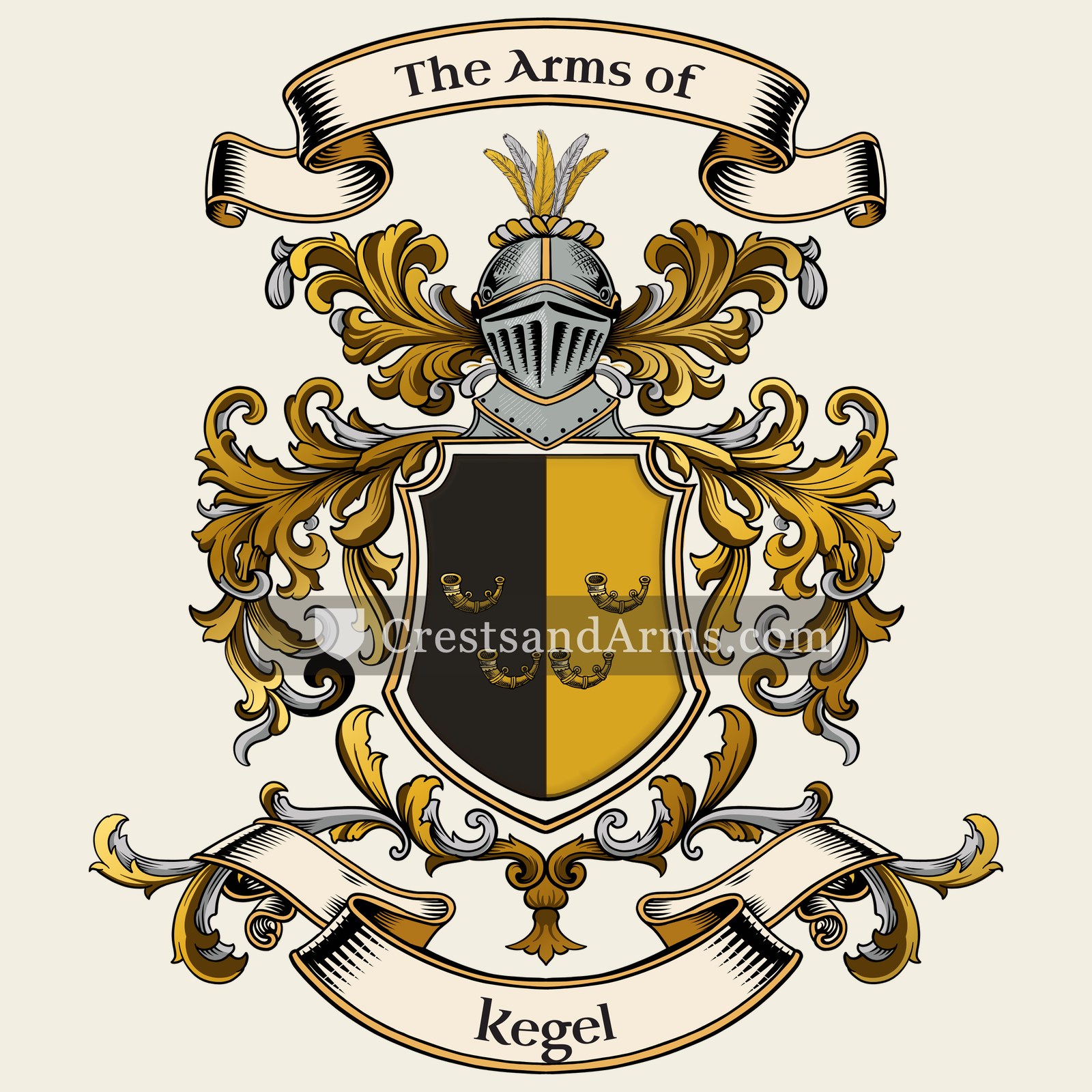 The Kegel coat of arms, drawn from the recorded blazon
