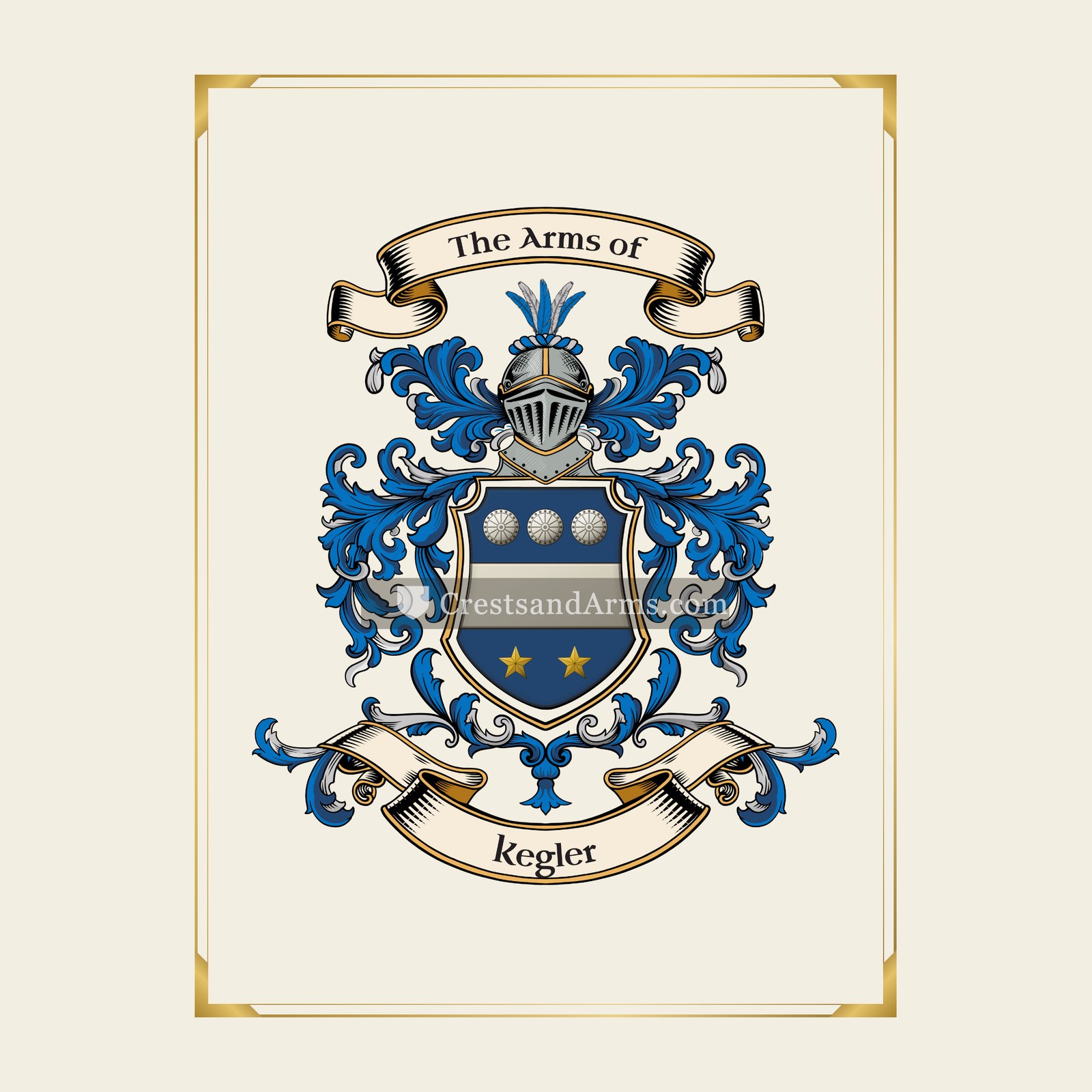 With gold border