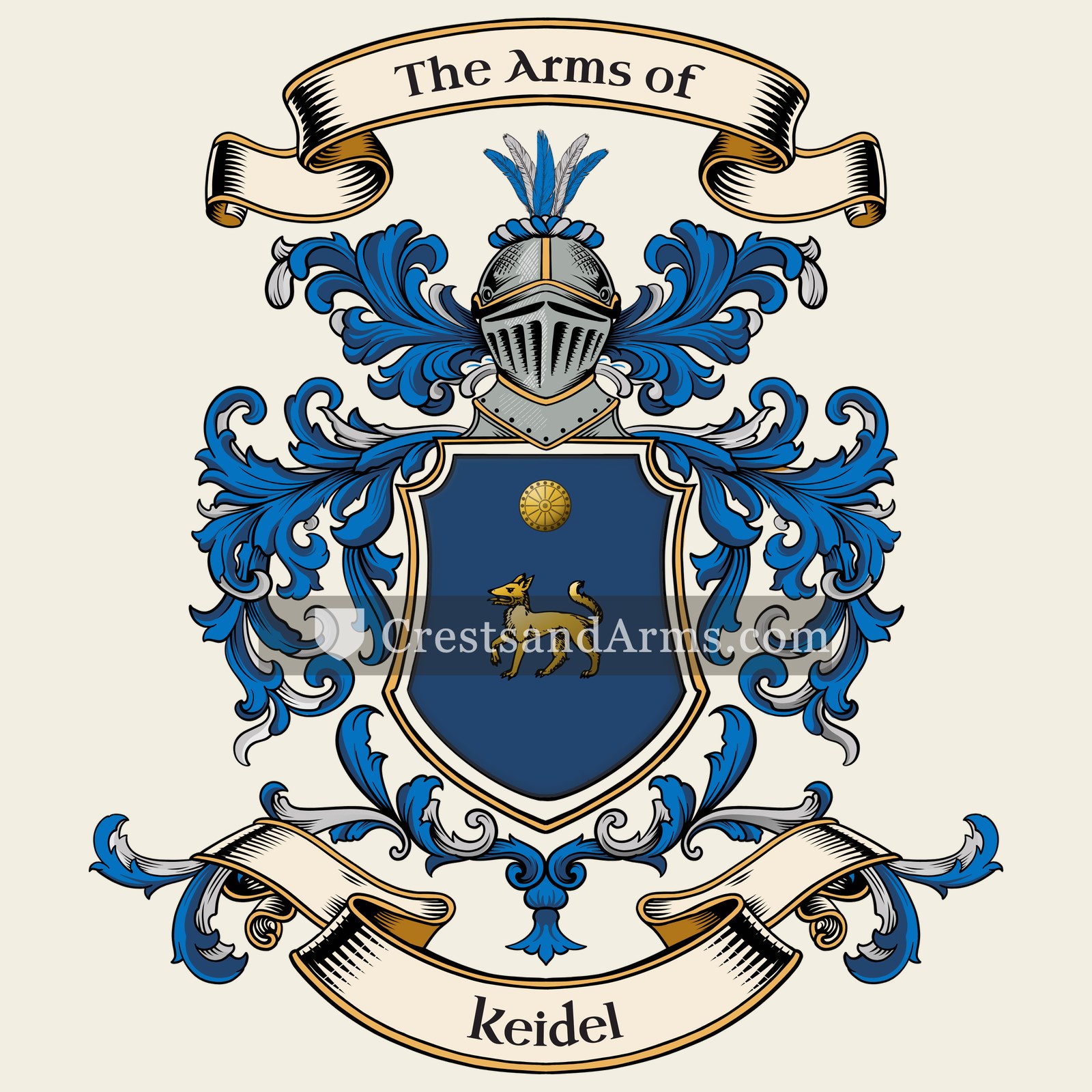 The Keidel coat of arms, drawn from the recorded blazon
