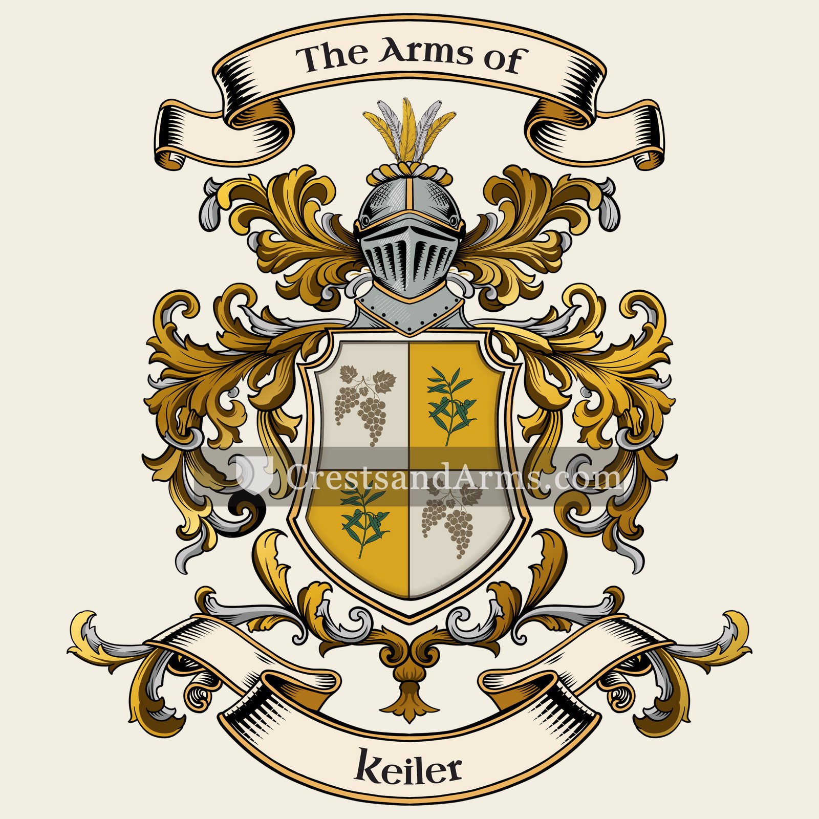 The Keiler coat of arms, drawn from the recorded blazon