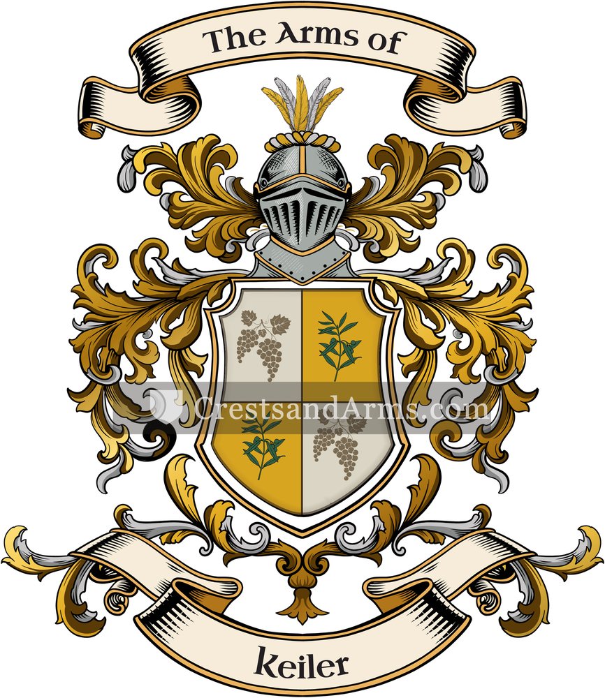 The Keiler coat of arms, drawn from the recorded blazon
