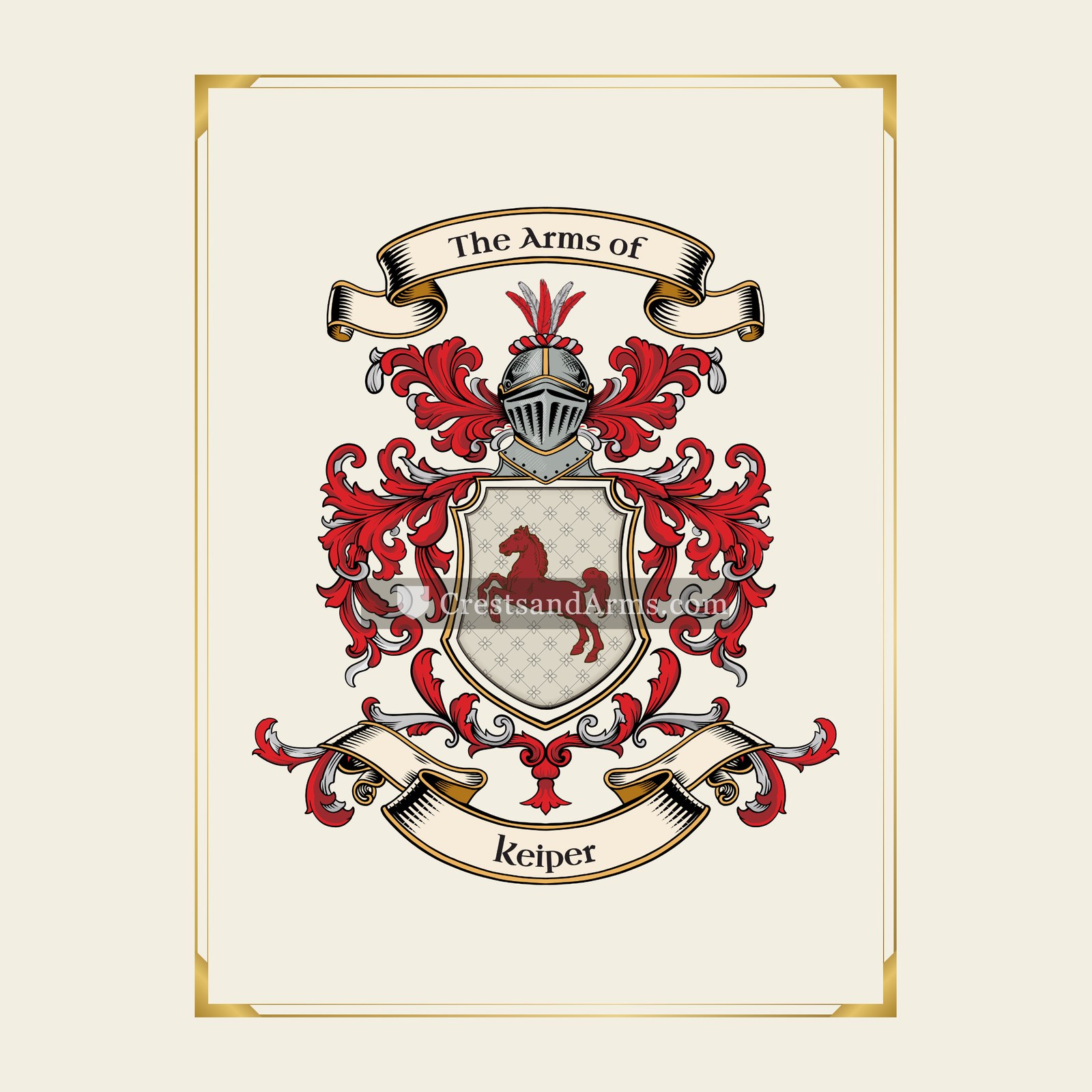 With gold border