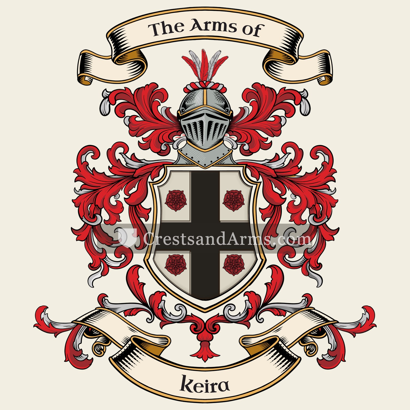 The Keira coat of arms, drawn from the recorded blazon