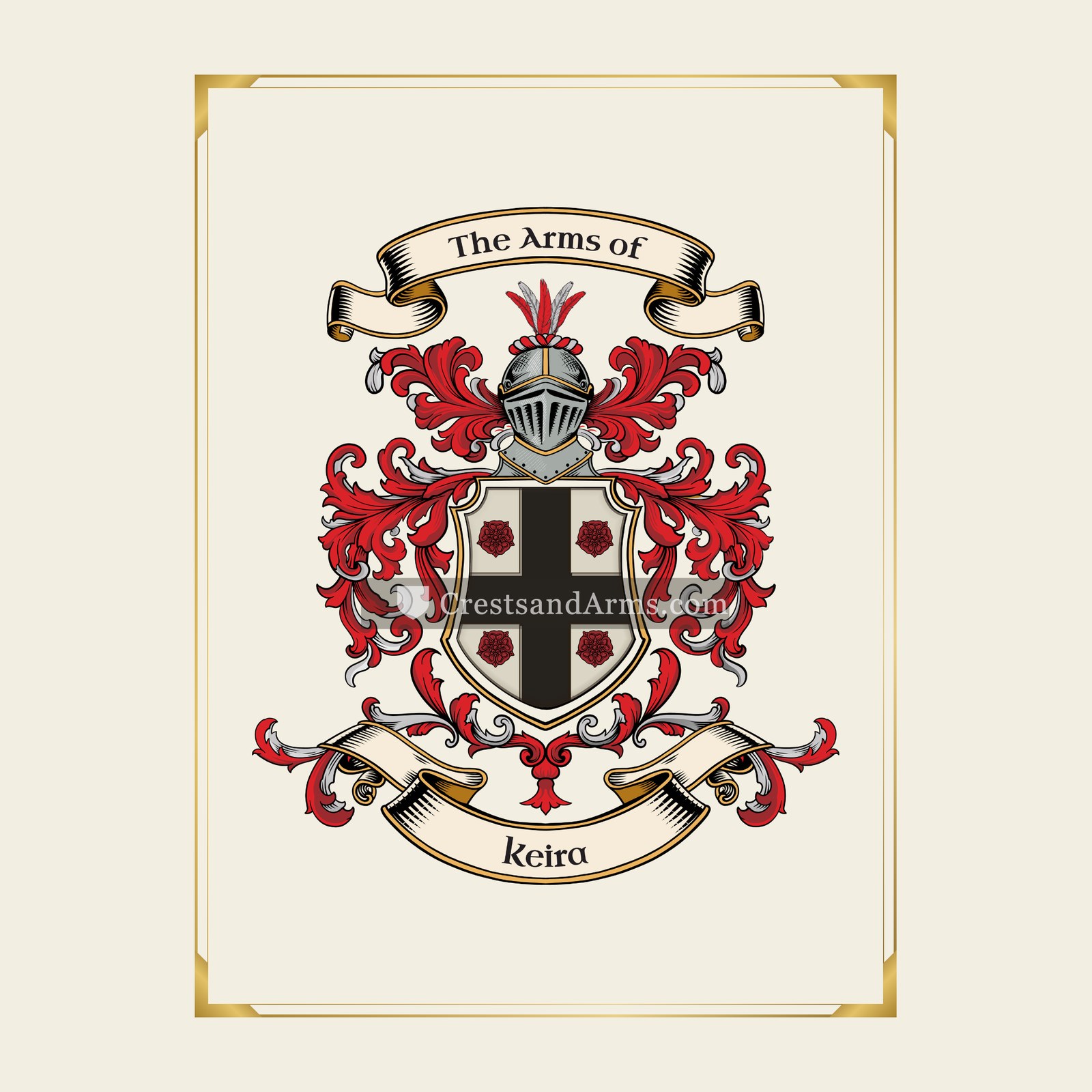 With gold border