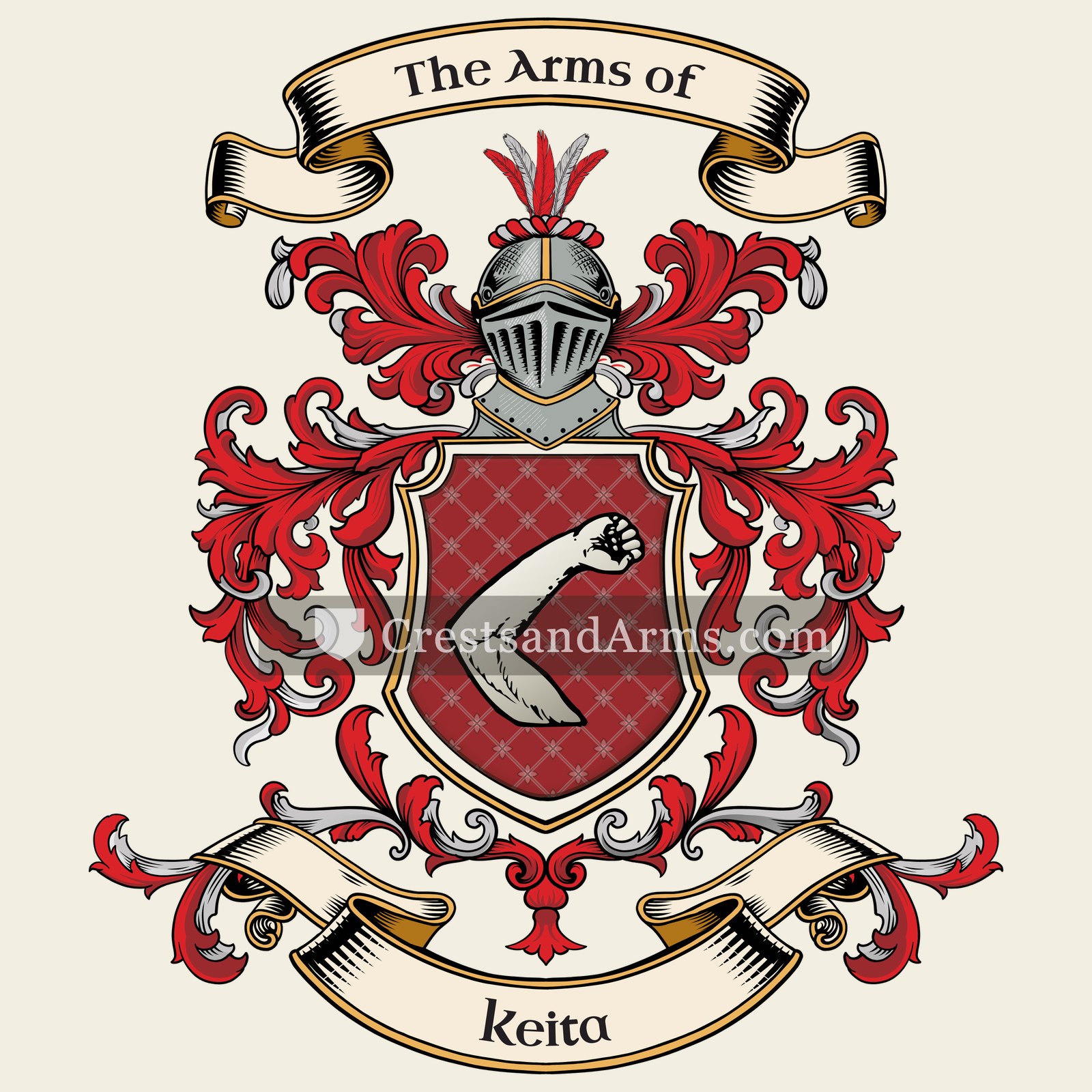 The Keita coat of arms, drawn from the recorded blazon