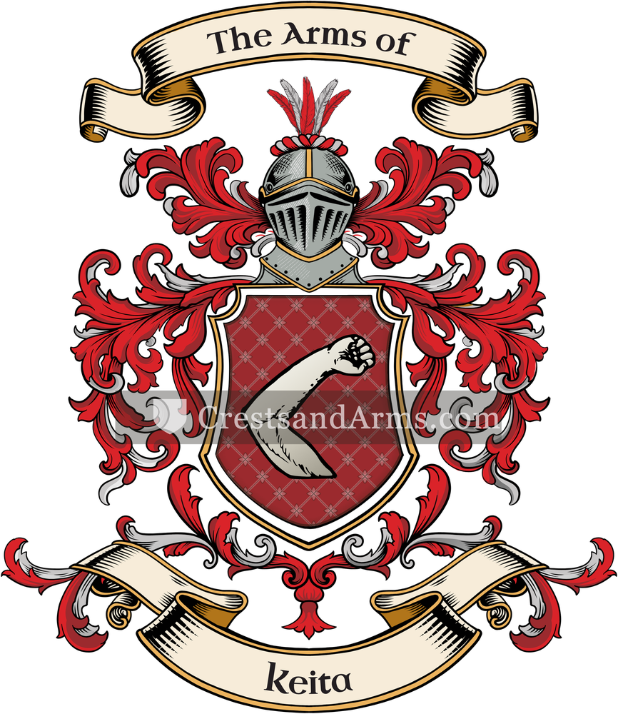 The Keita coat of arms, drawn from the recorded blazon