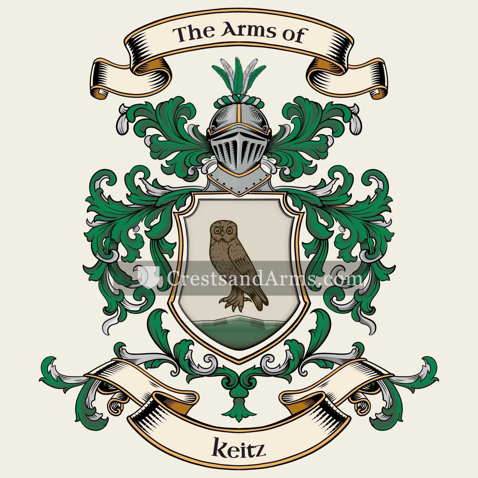 The Keitz coat of arms, drawn from the recorded blazon