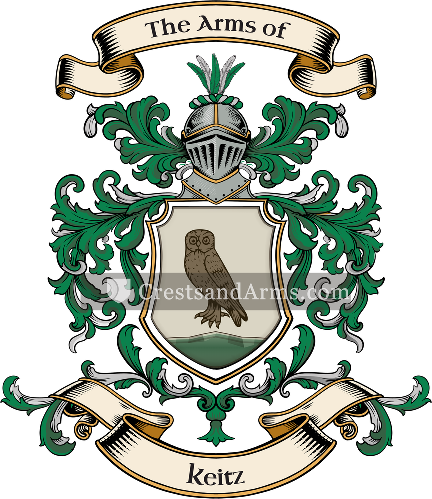 The Keitz coat of arms, drawn from the recorded blazon