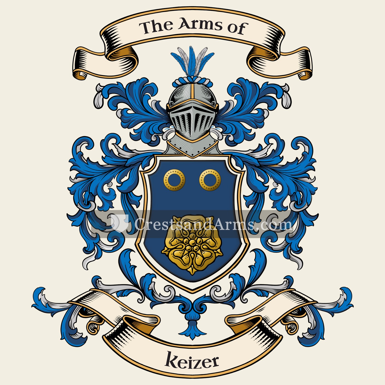 The Keizer coat of arms, drawn from the recorded blazon