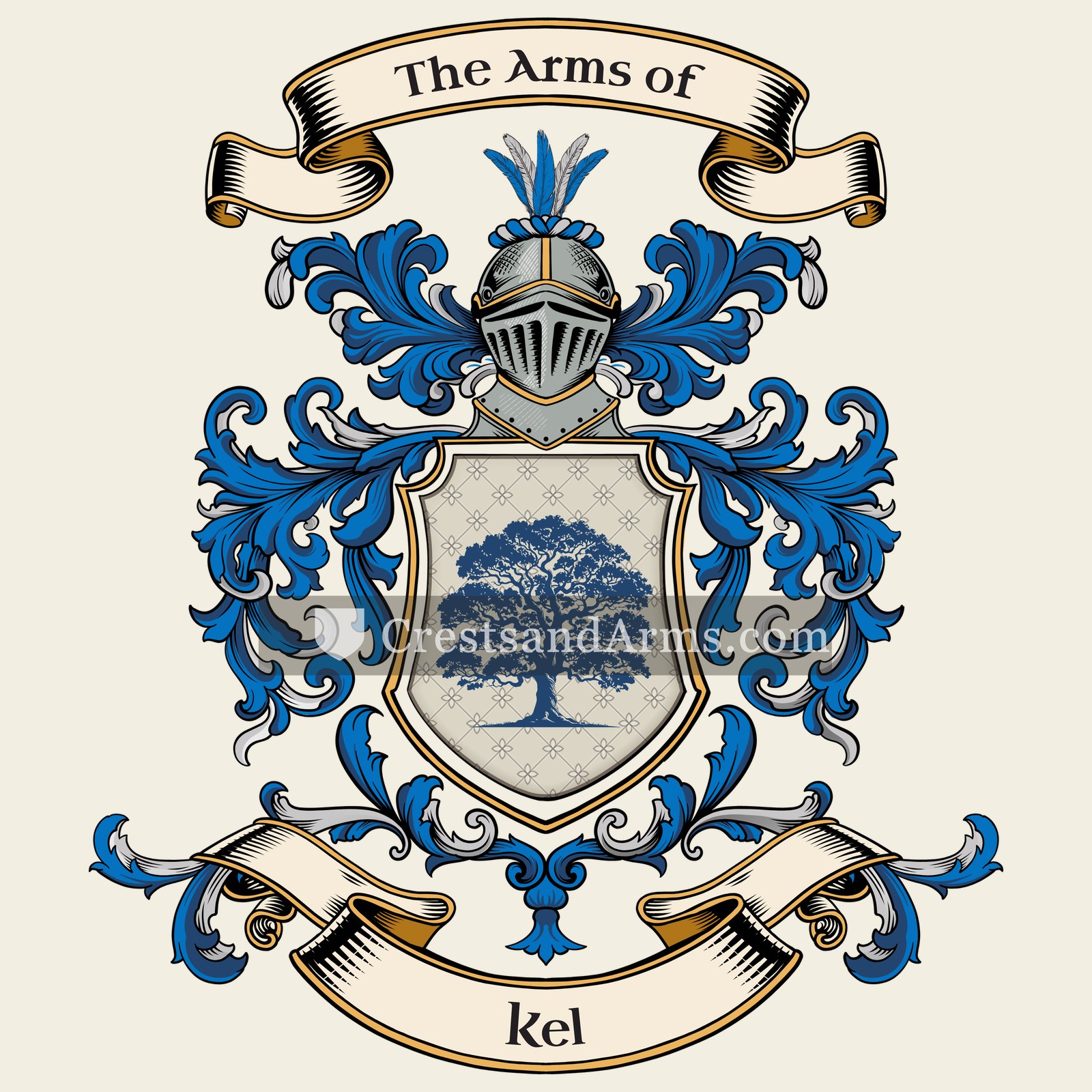 The Kel coat of arms, drawn from the recorded blazon