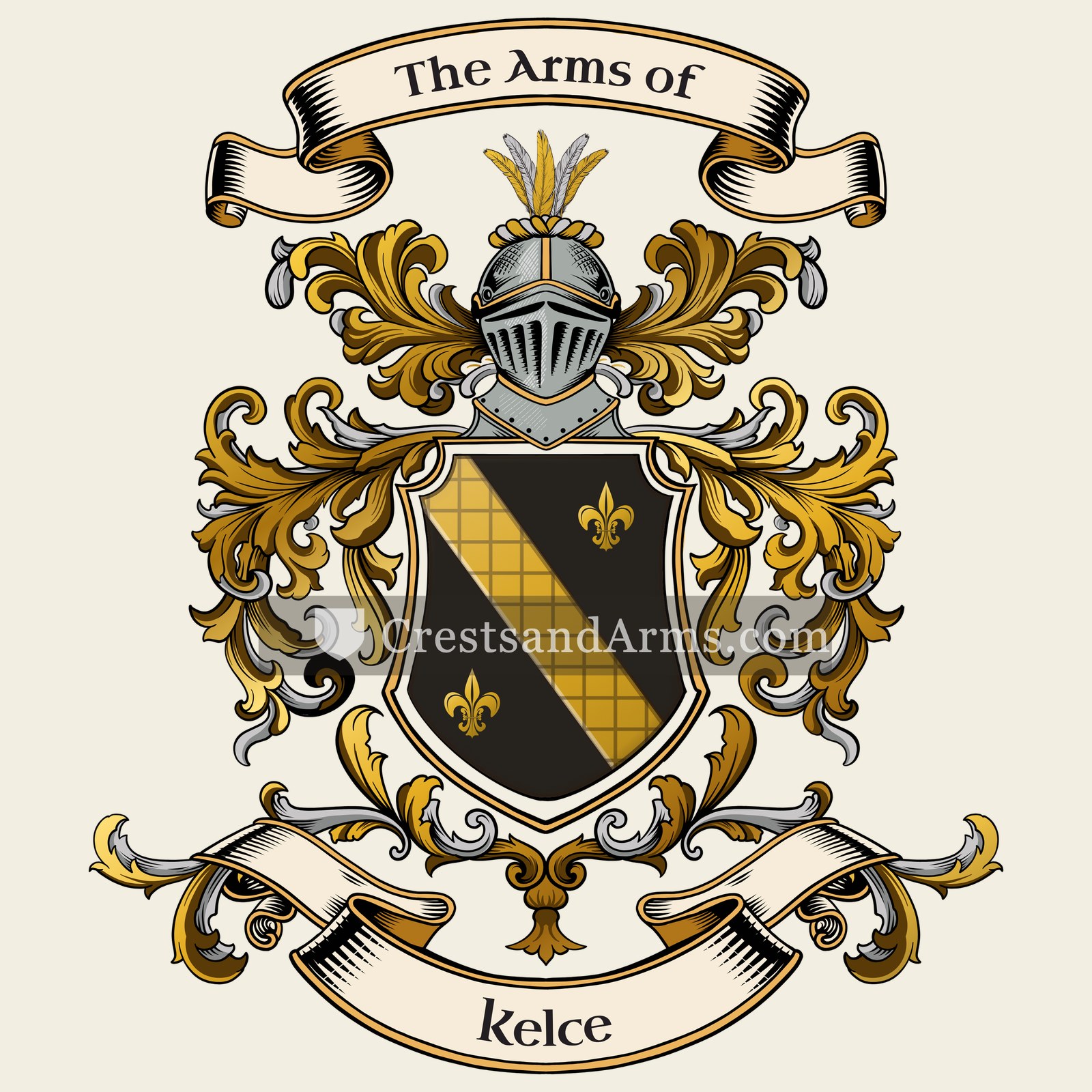 The Kelce coat of arms, drawn from the recorded blazon