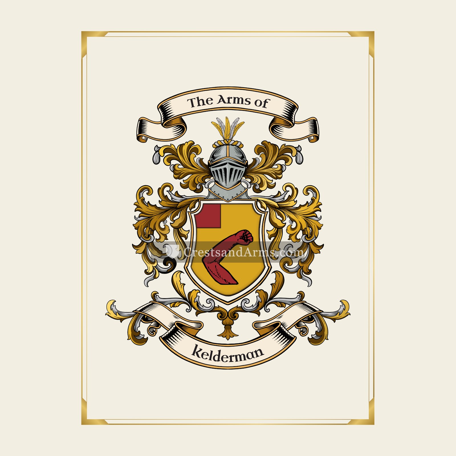 With gold border