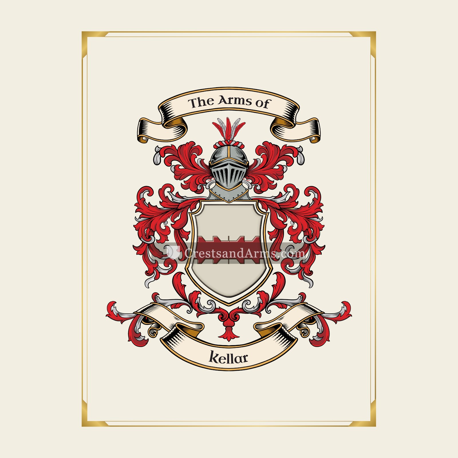 With gold border
