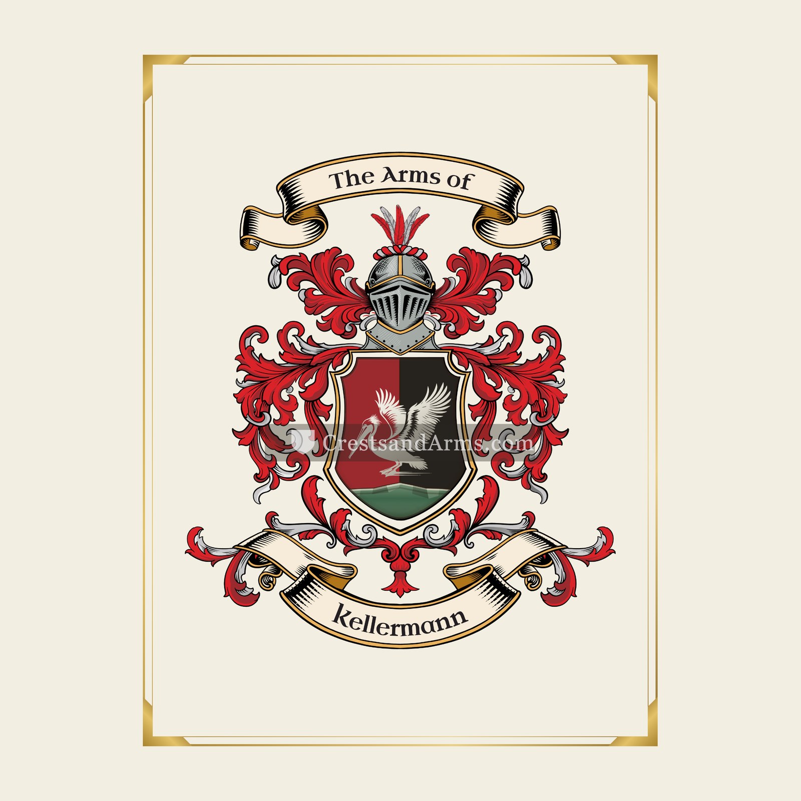 With gold border