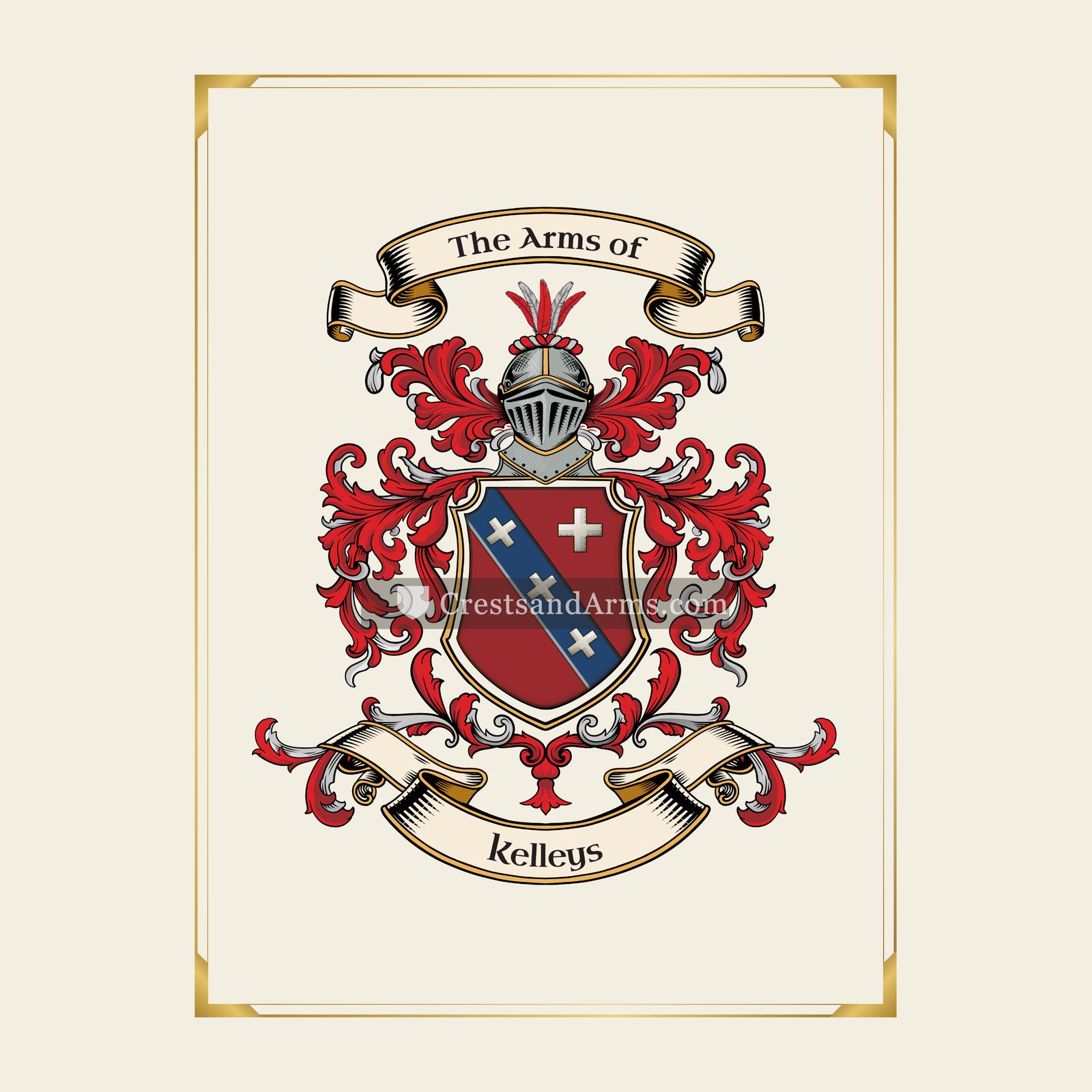 With gold border