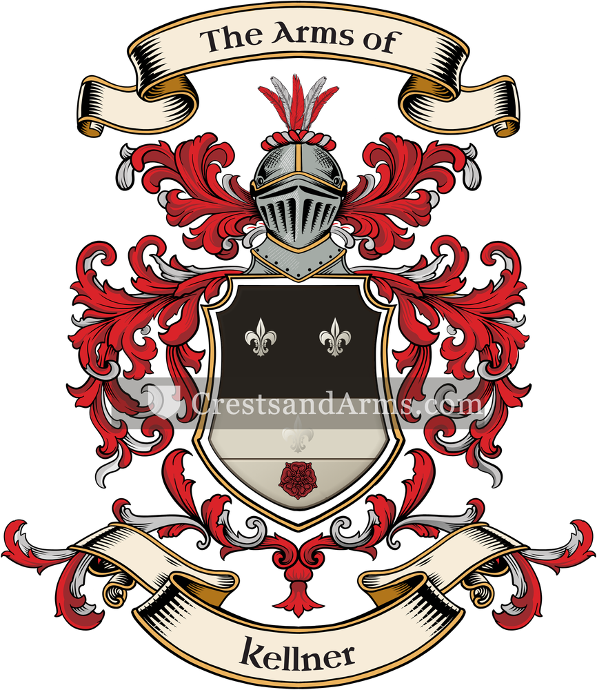 The Kellner coat of arms, drawn from the recorded blazon