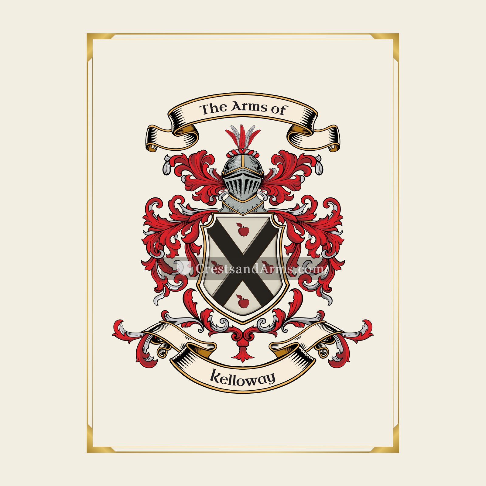 With gold border