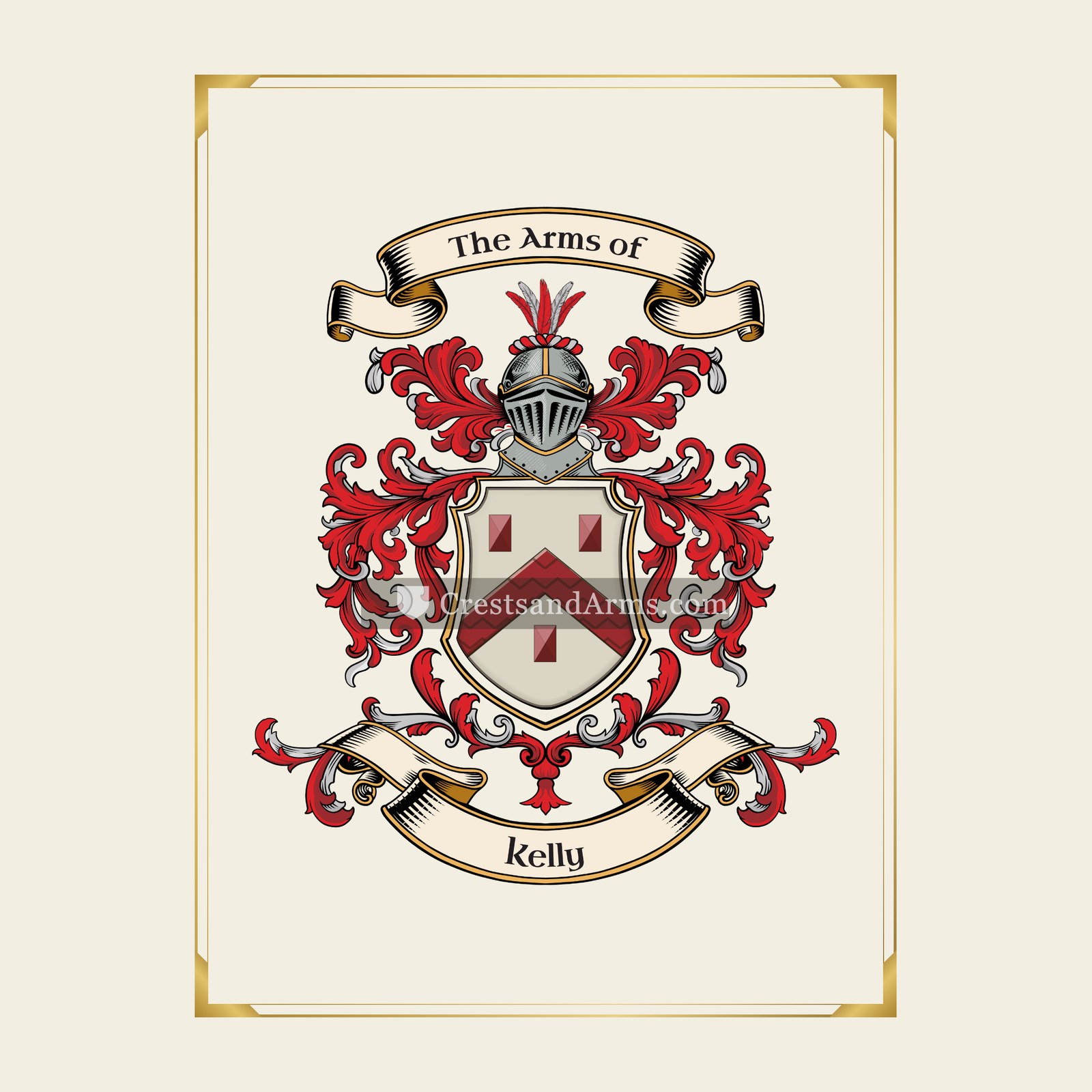 With gold border