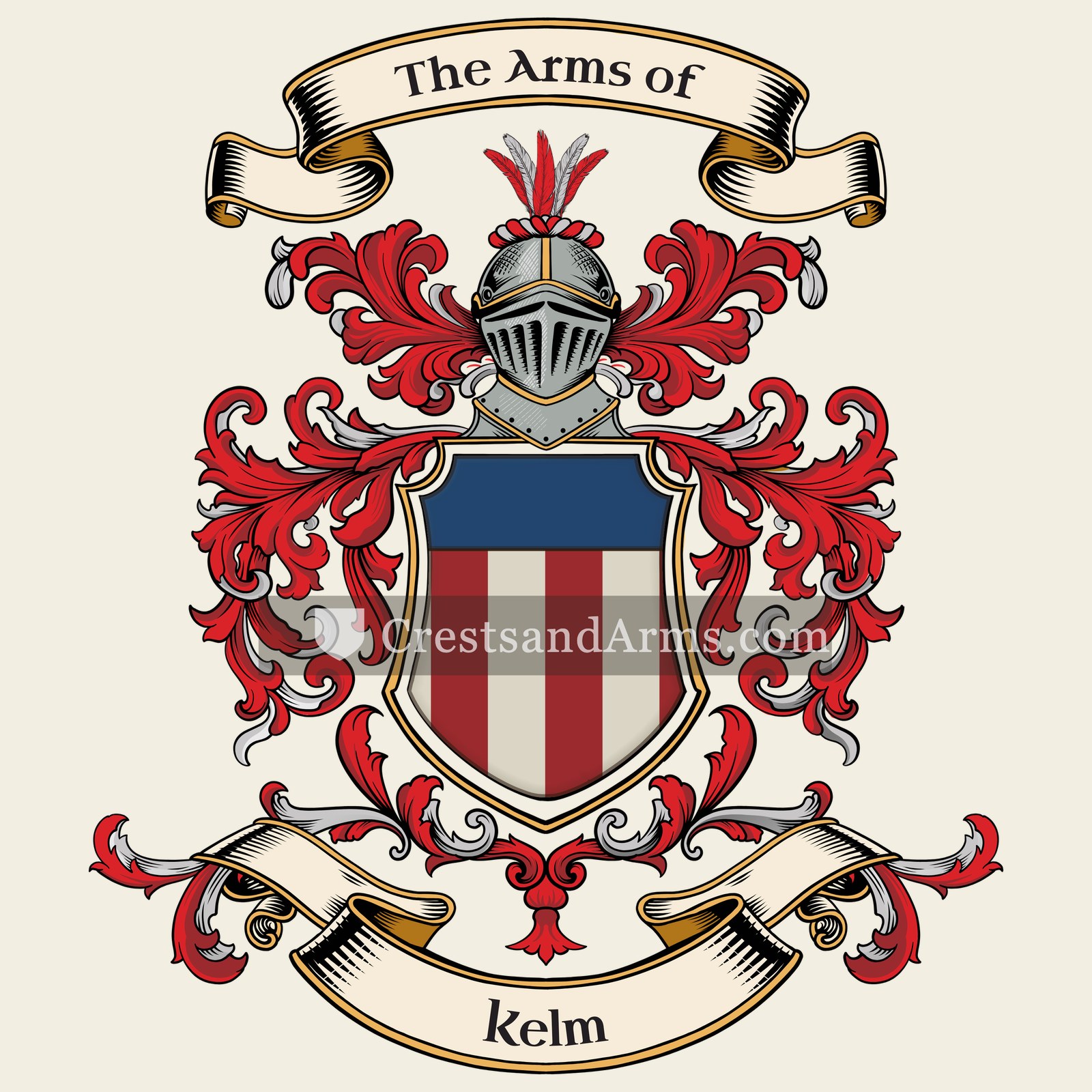 The Kelm coat of arms, drawn from the recorded blazon