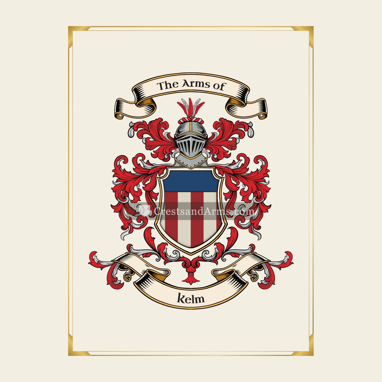 With gold border