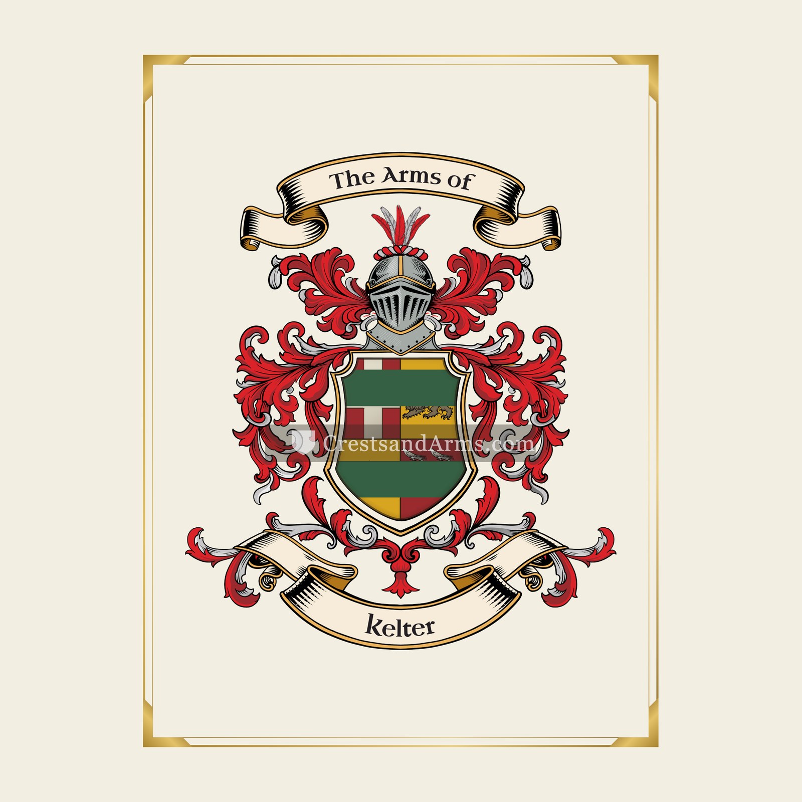 With gold border