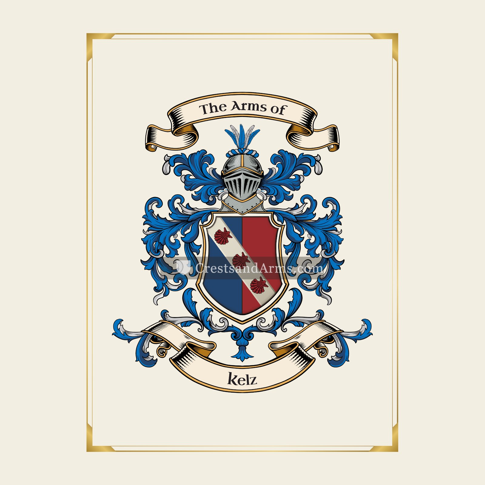 With gold border
