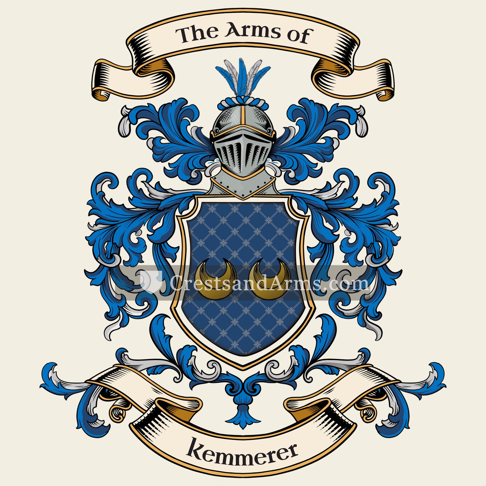 The Kemmerer coat of arms, drawn from the recorded blazon