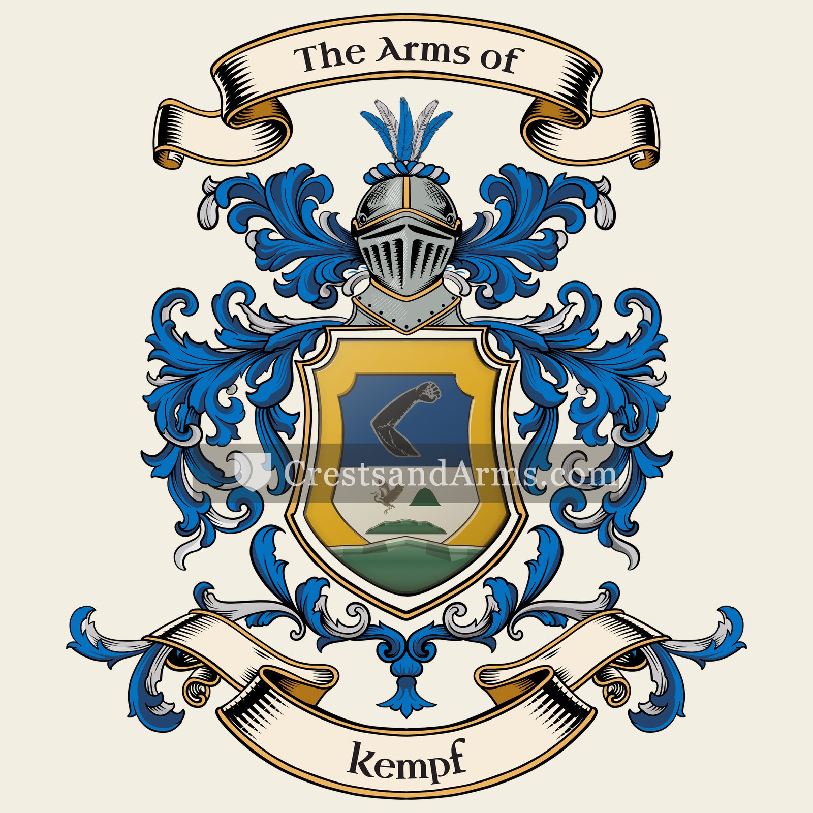 The Kempf coat of arms, drawn from the recorded blazon