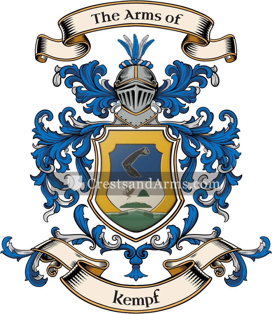 The Kempf coat of arms, drawn from the recorded blazon