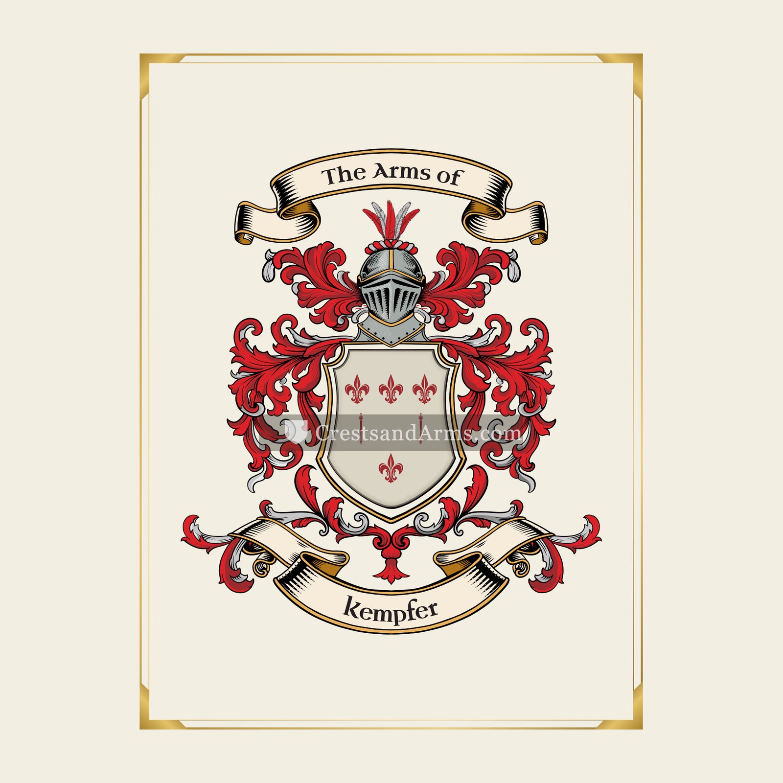 With gold border