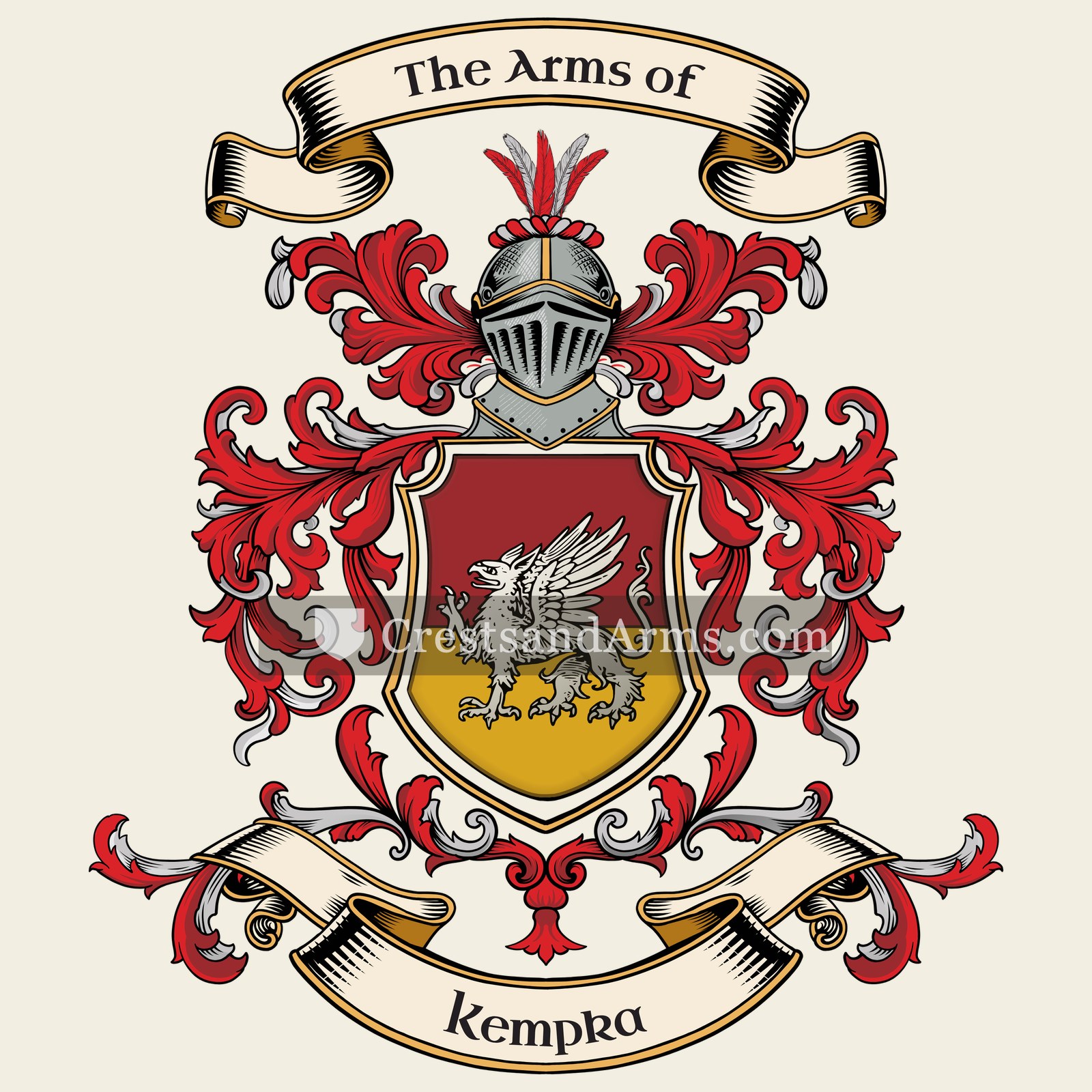 The Kempka coat of arms, drawn from the recorded blazon