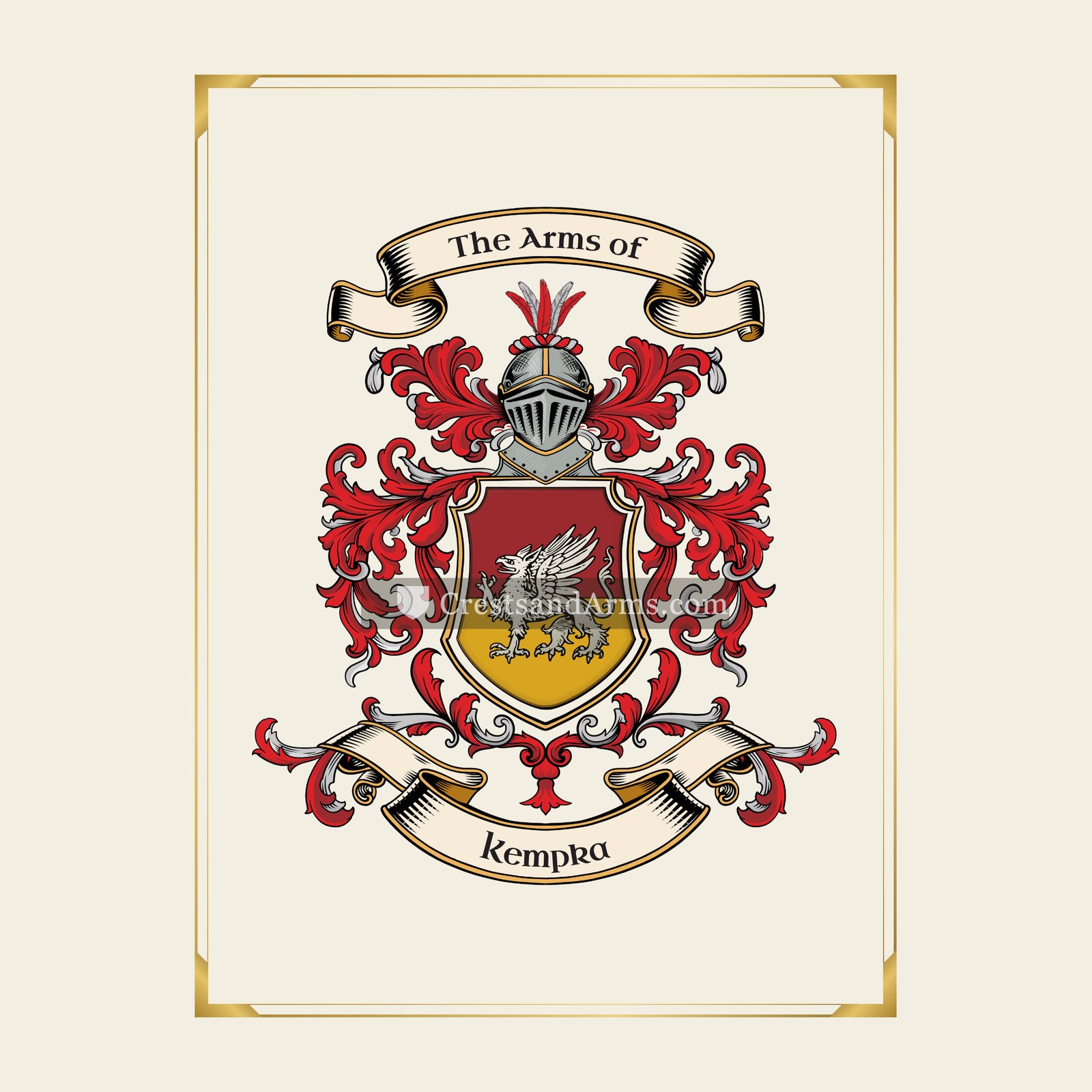 With gold border
