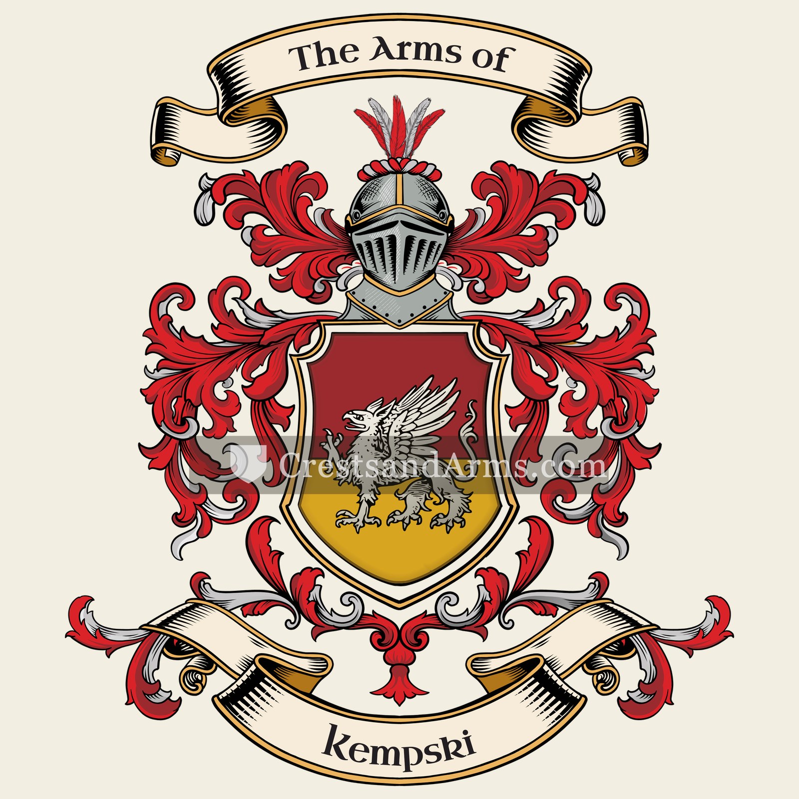 The Kempski coat of arms, drawn from the recorded blazon