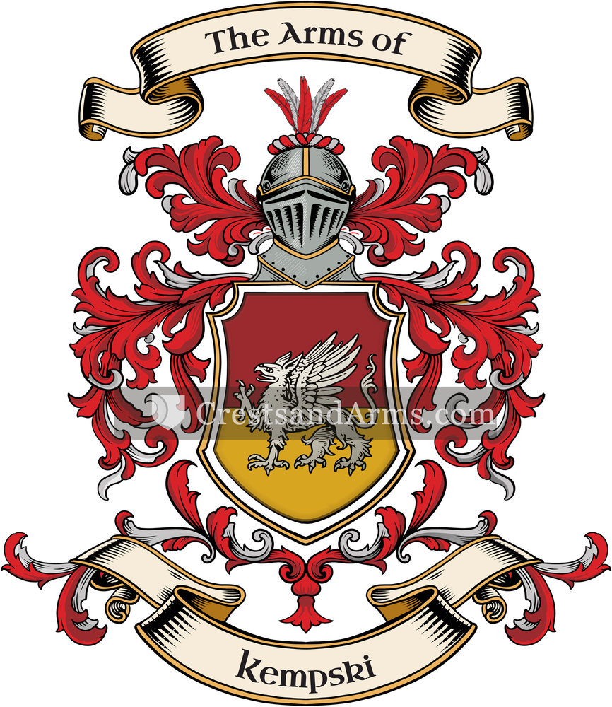 The Kempski coat of arms, drawn from the recorded blazon