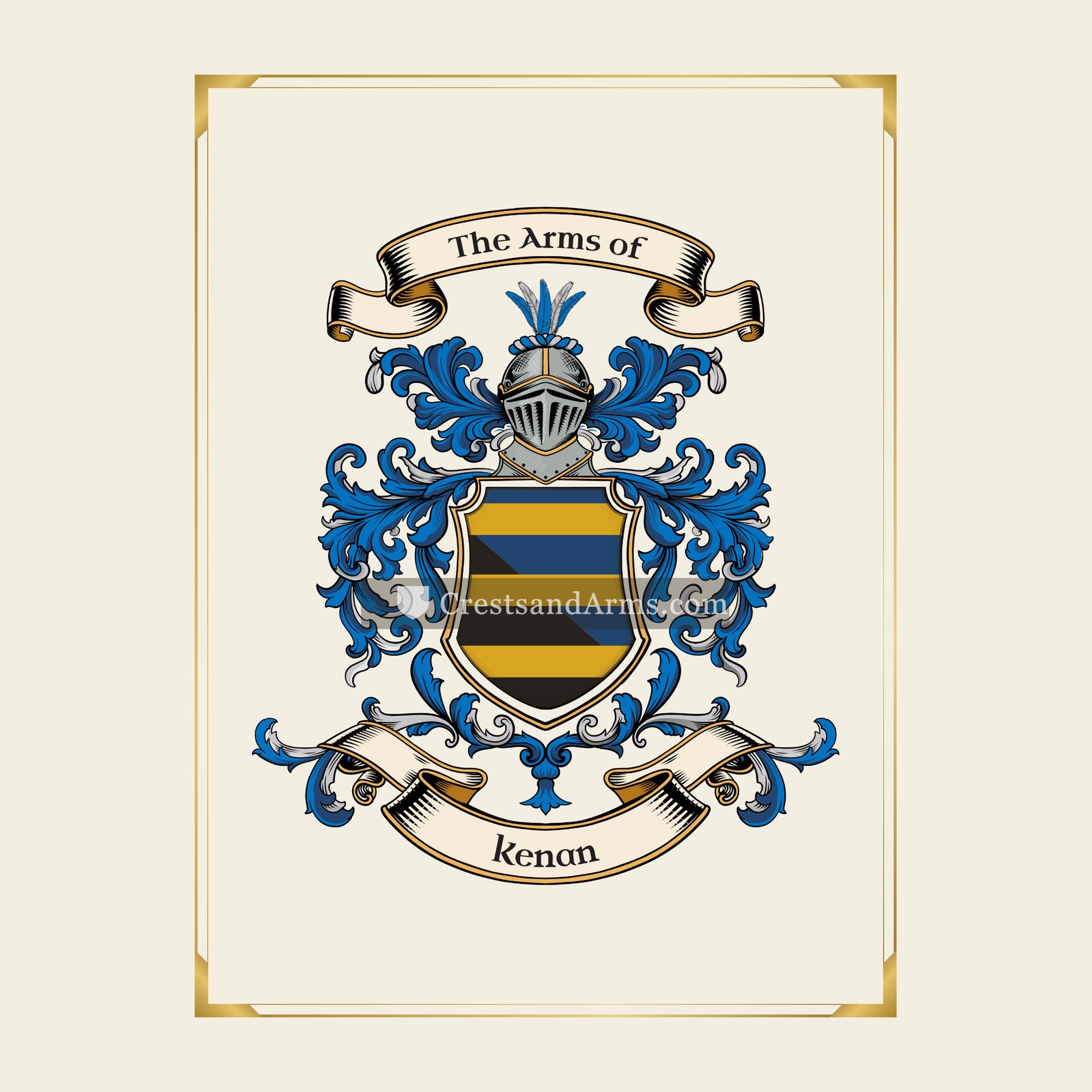 With gold border