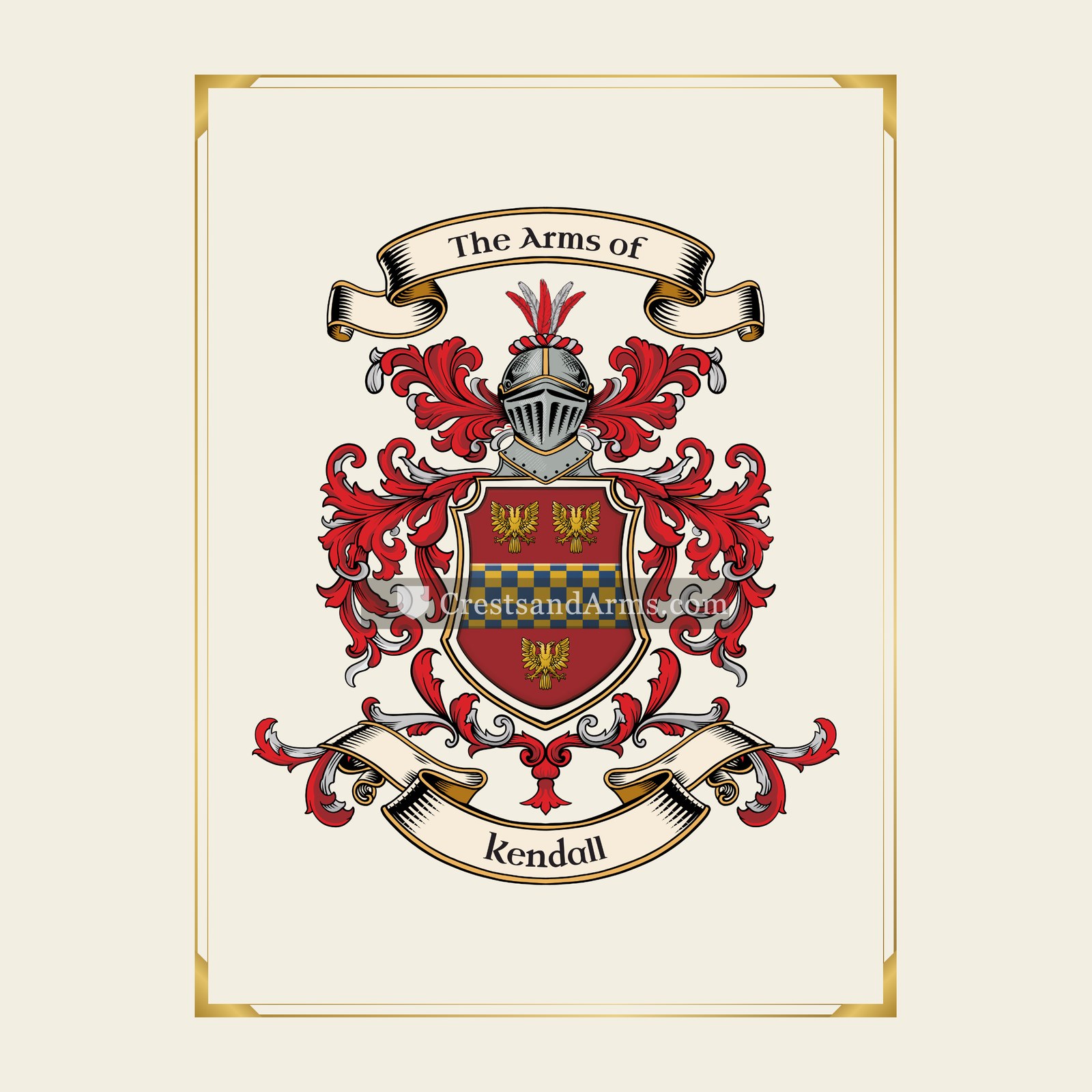With gold border
