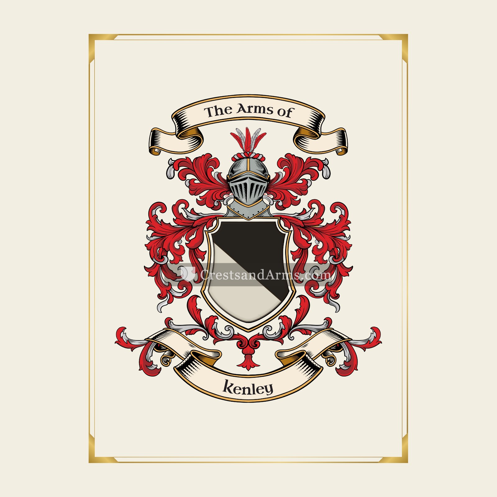 With gold border