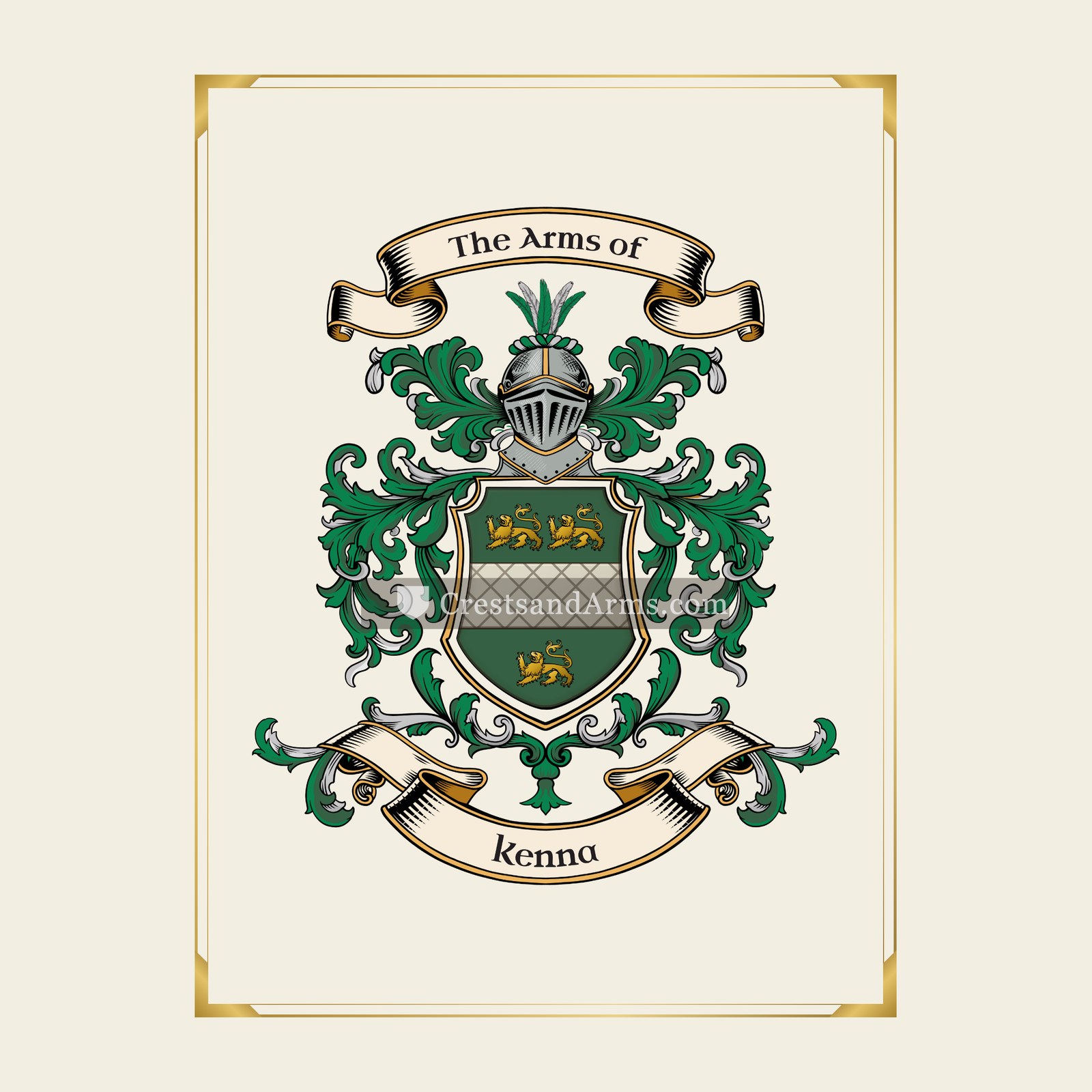 With gold border