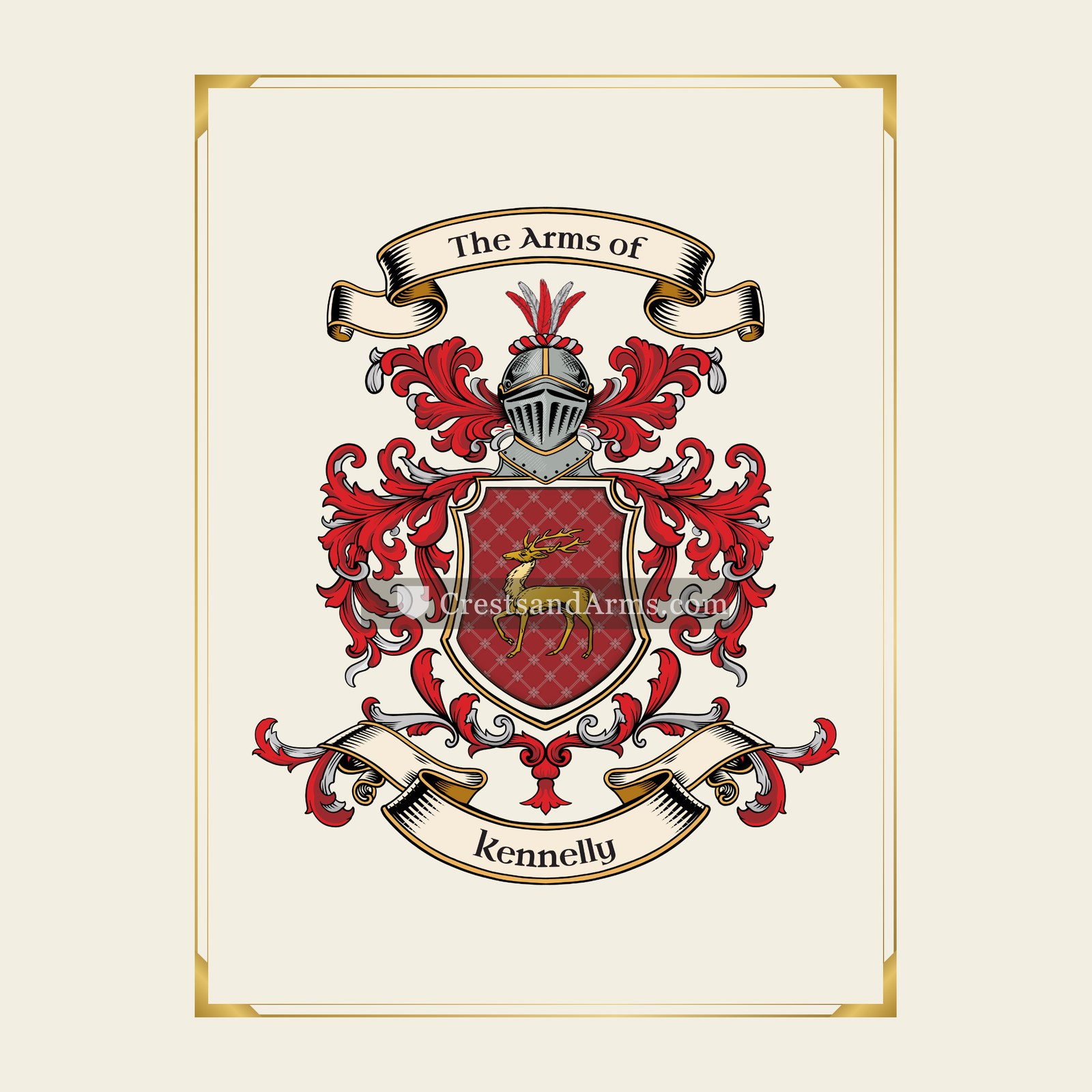 With gold border