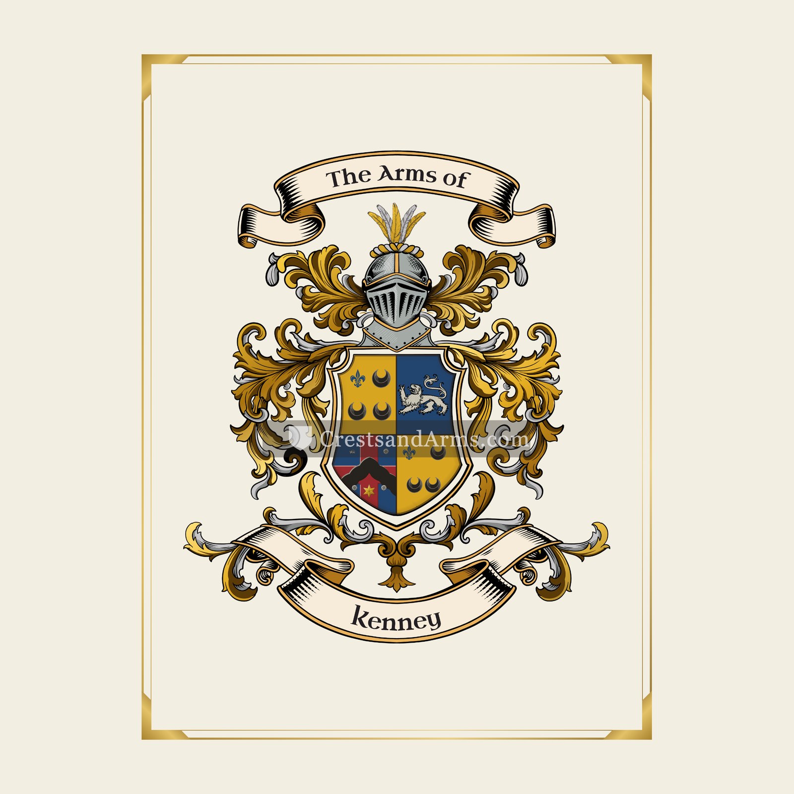 With gold border