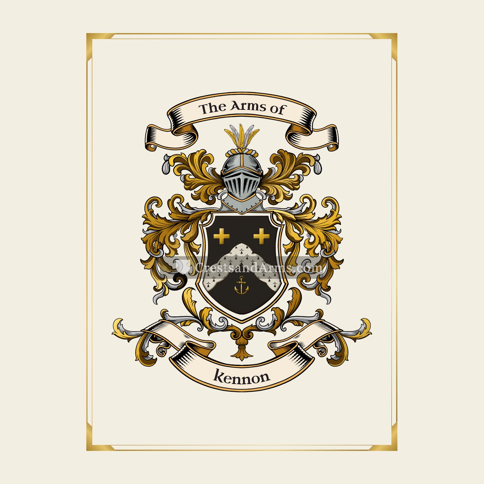 With gold border